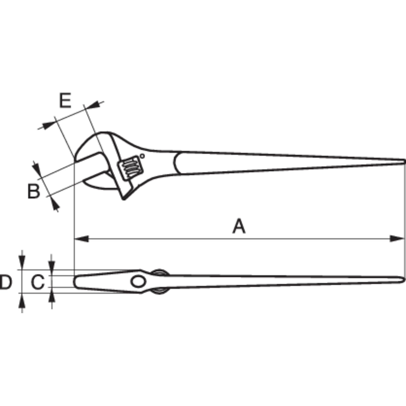 Clé à molette embout fuselé 41 mm 405 mm avec pièce sécurité BAHCO - TAH84-PODGER