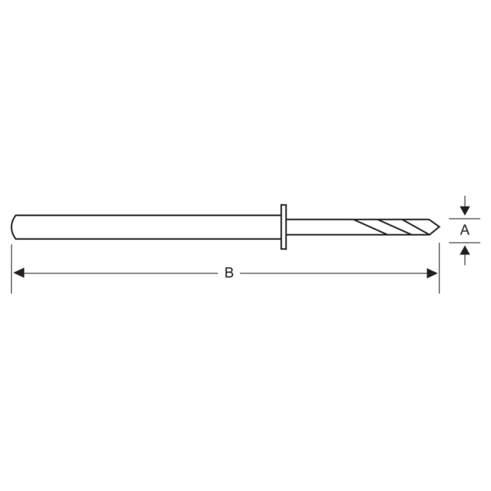Foret pilote HSS 6,35 mm pour arbres supports courts avec éjection rapide BAHCO - 3834-DRL-HSS-ES