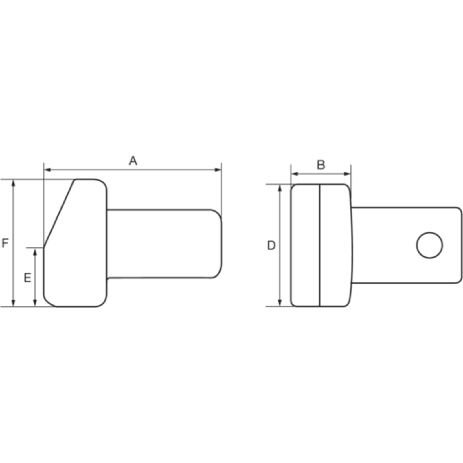 Embout à souder attachement rectangulaire 24x32 mm compatible clés dynamométriques BAHCO - 24W