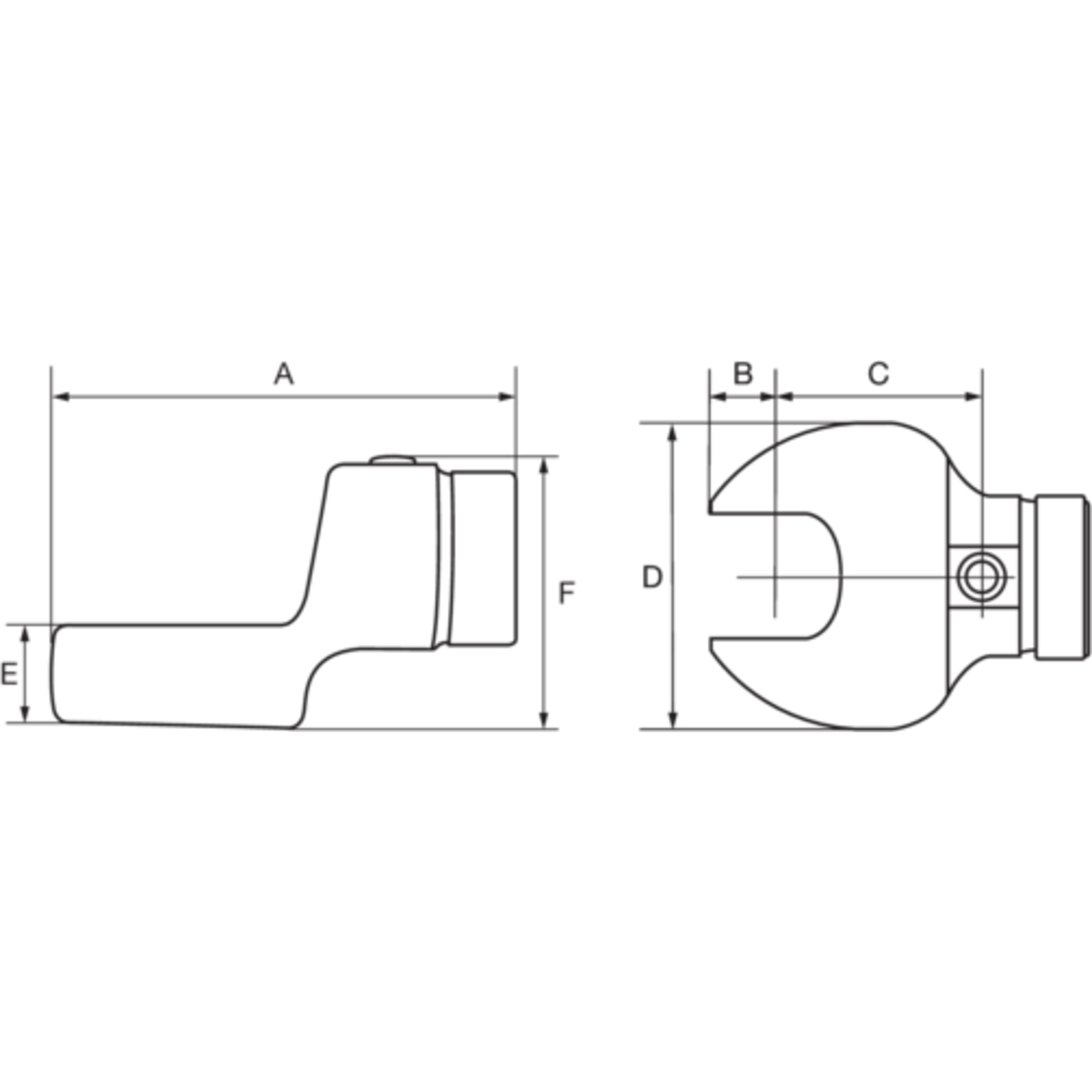 Embout à fourche 16 mm pour clé dynamométrique tête mâle ronde BAHCO - 167-16