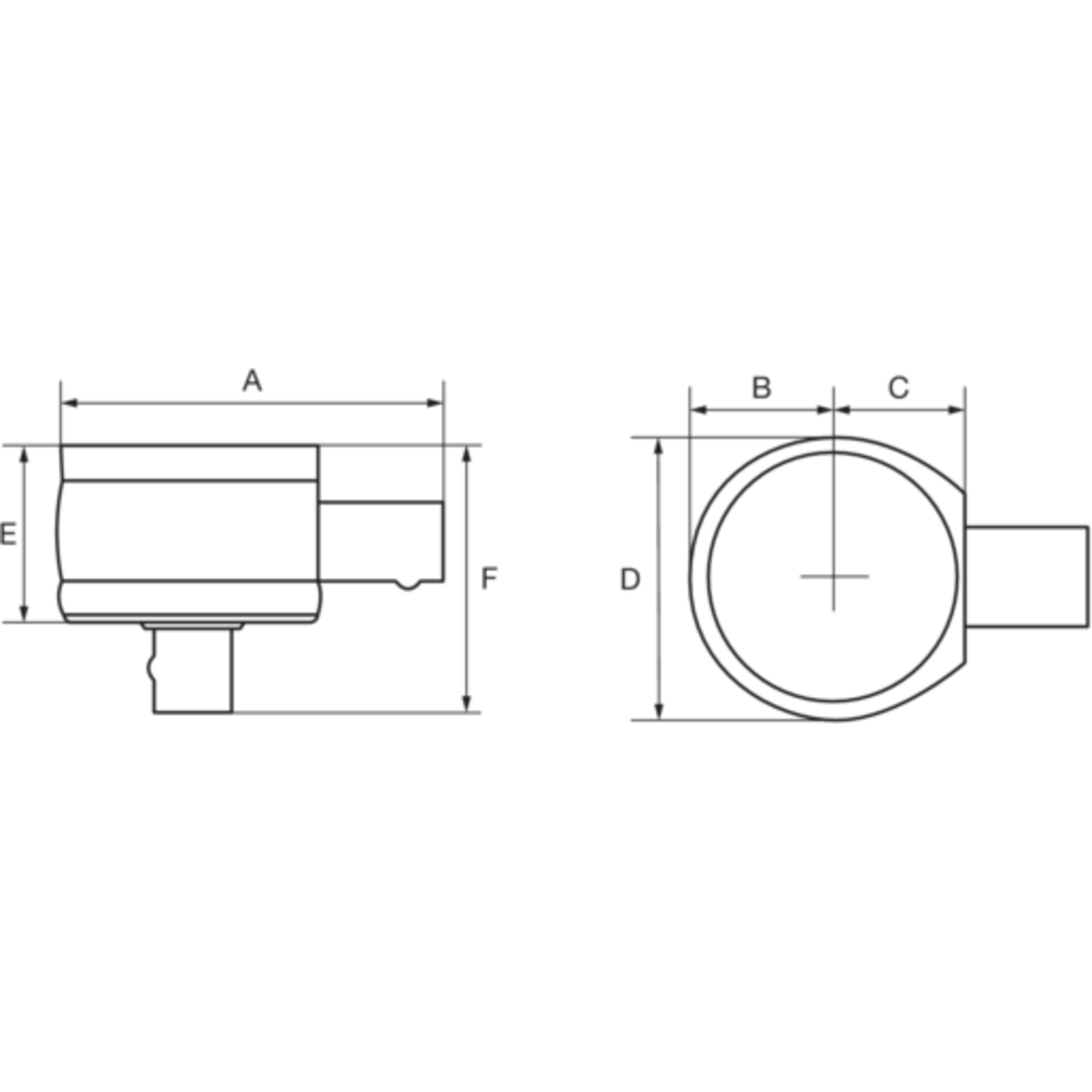 Tête carrée fixe 3/4 in attachement rectangulaire BAHCO - 14F-3/4