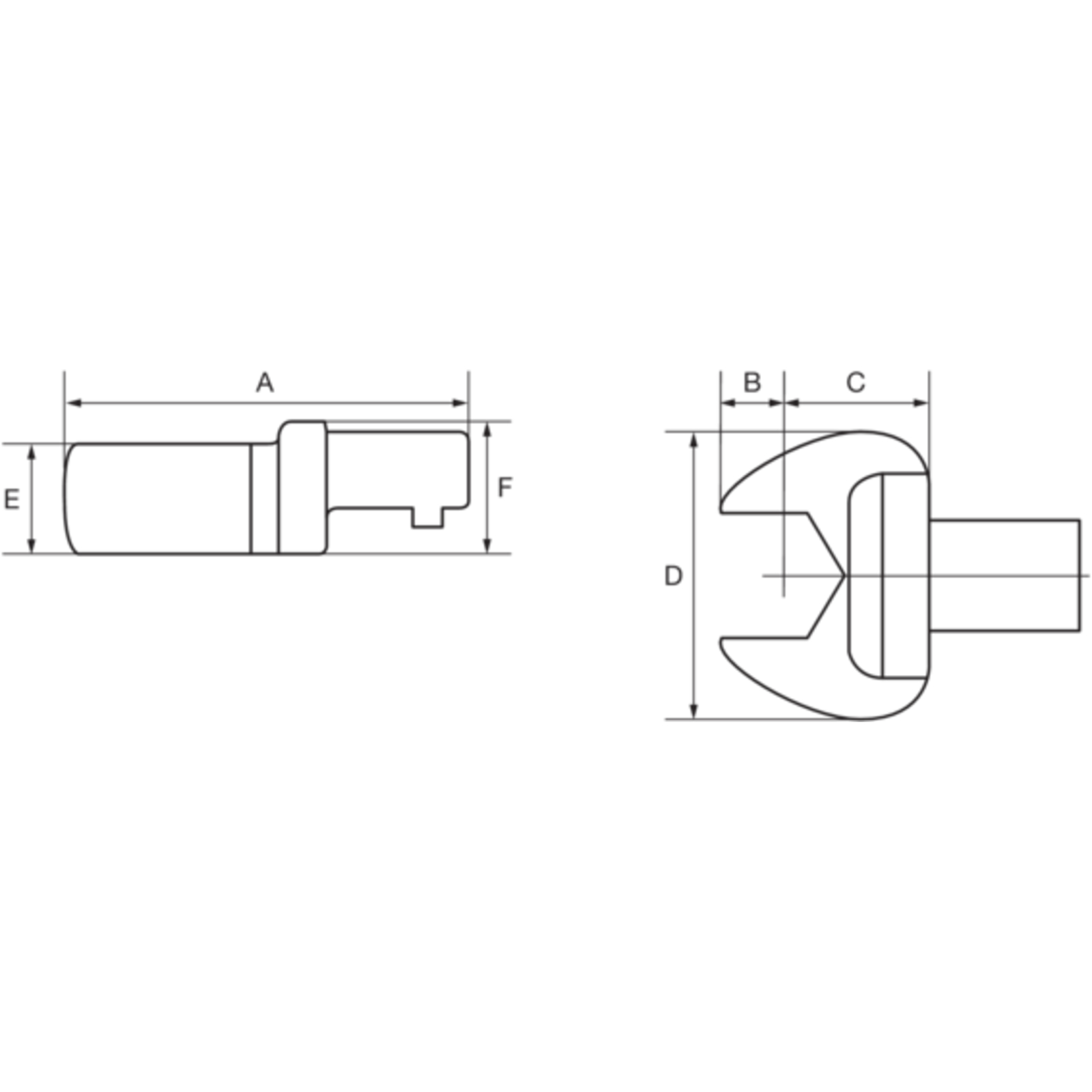 Embout à fourche 45 mm attachement rectangulaire BAHCO - 147-45