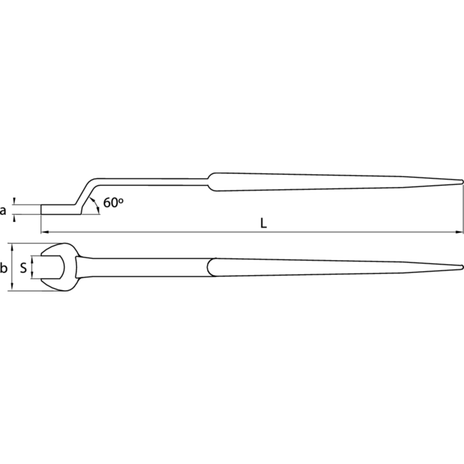 Clé à fourche Podger 19 mm usage intensif avec poignée conique BAHCO - SC335M-19