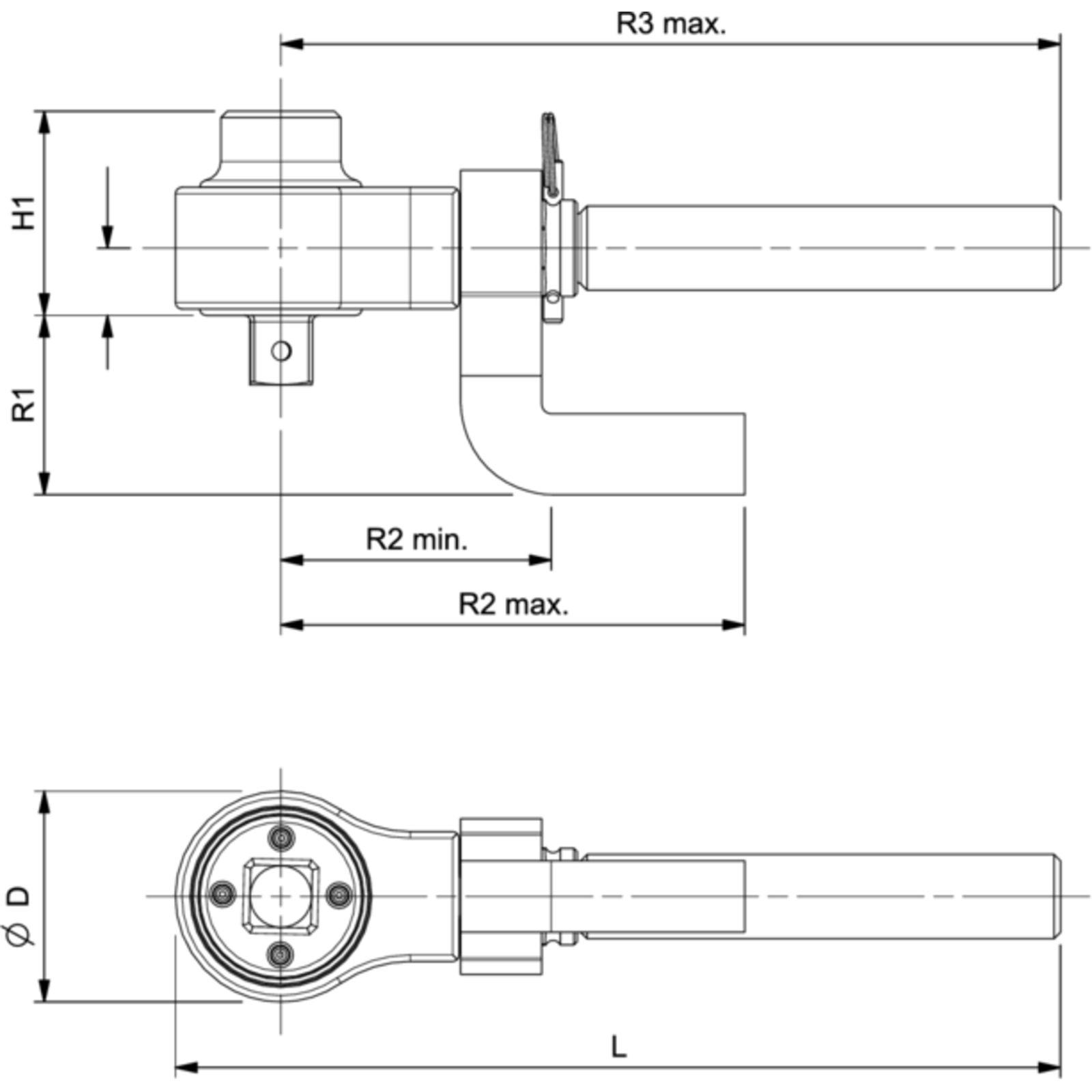 Multiplicateur de couple manuel 2 700 Nm avec bras de réaction coudé et droit BAHCO - 8905-TM
