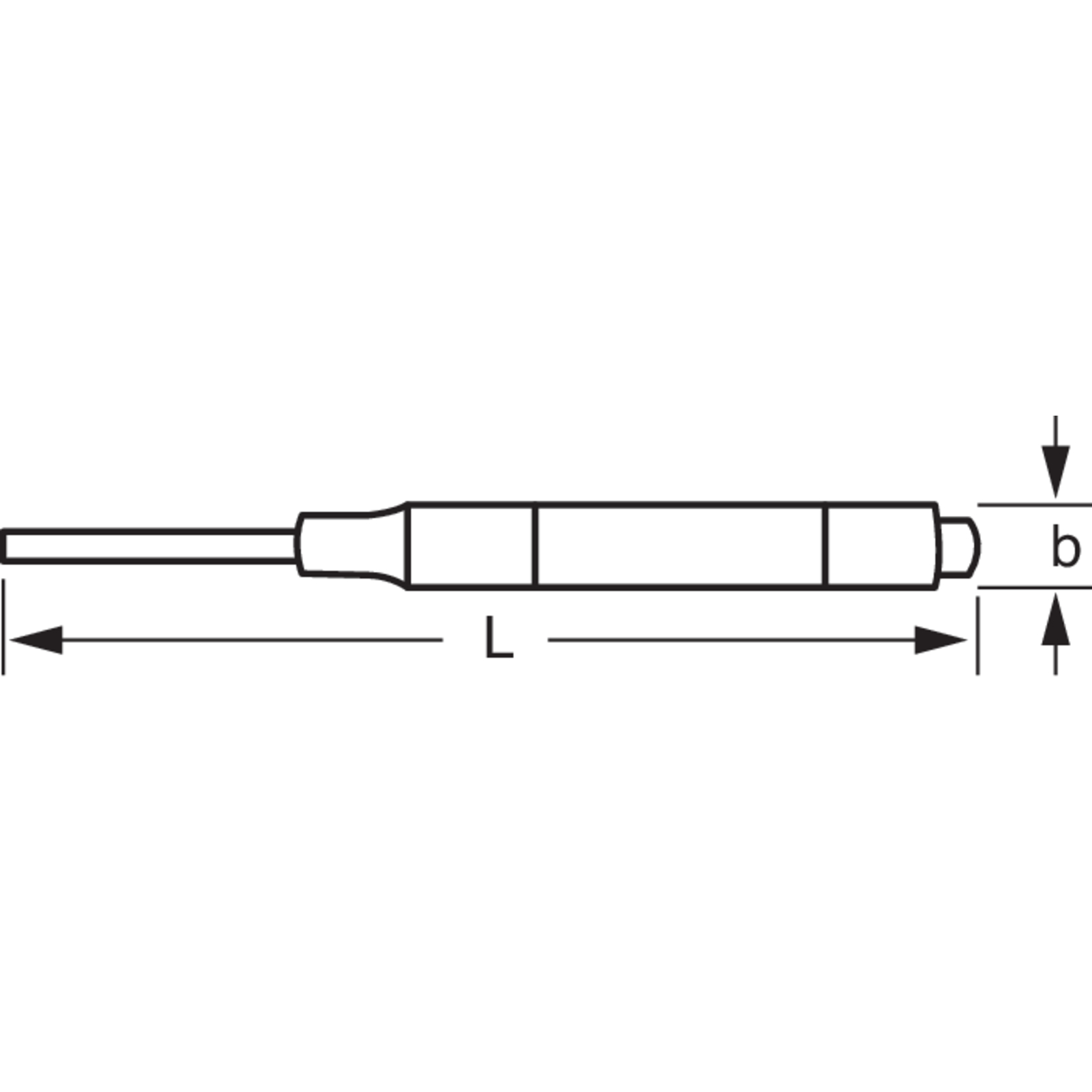 Chasse-goupille gainé 2,4 mm manchon-guide moleté 90 mm BAHCO - 3659-2.4
