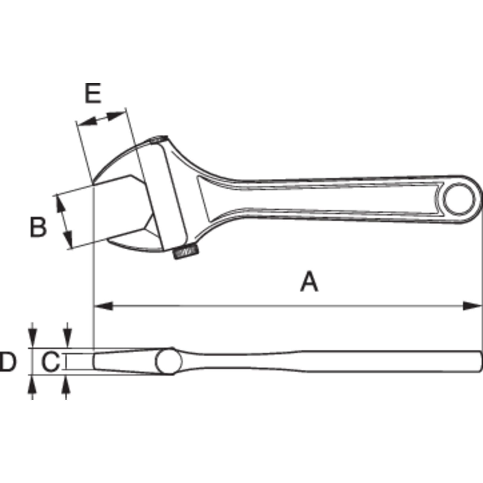 Clé à molette 750 mm écrou latéral finition chromée BAHCO - 97C