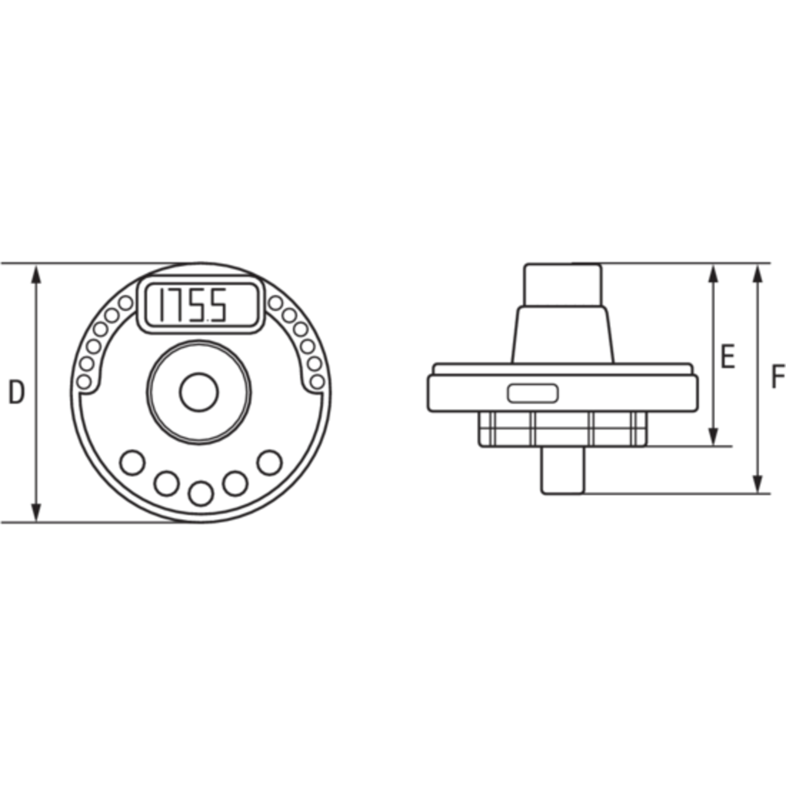 Adaptateurs électroniques couple 6,8-135 Nm 1/2" avec étui BAHCO - TAM12135