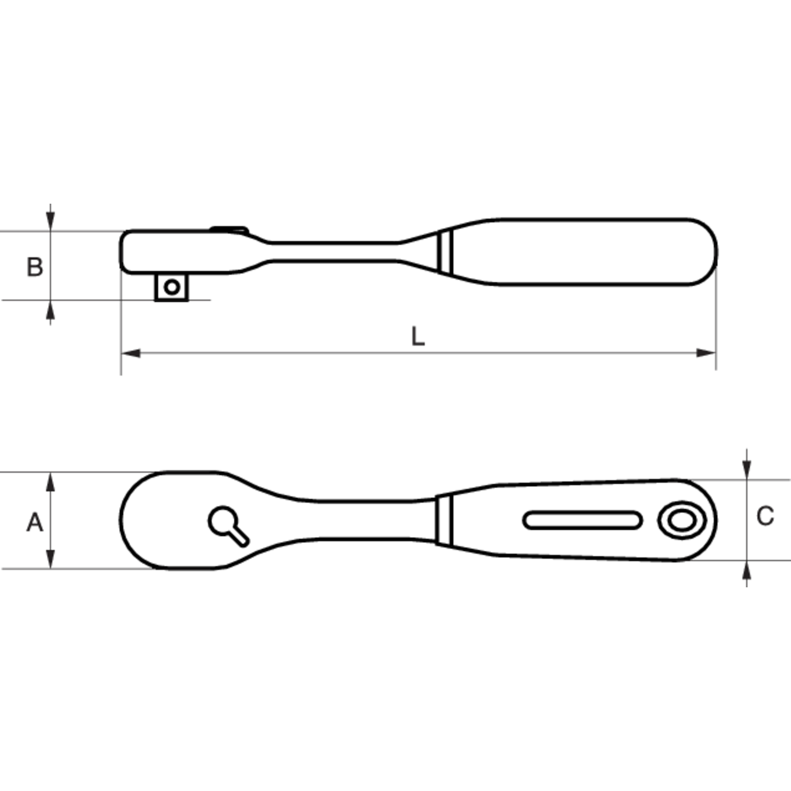 Tête de cliquet réversible 1/2