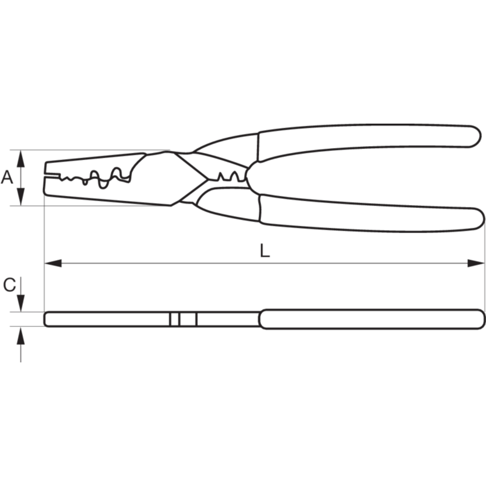 Pince à sertir câble rond 0,5-2,5 mm² forgée BAHCO - CR B 05