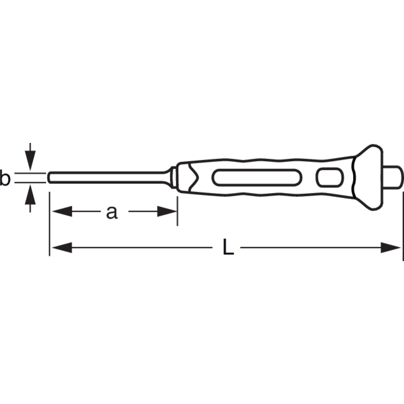 Chasse-goupille cylindrique 3 mm manche bimatière 155 mm BAHCO - SB3734BM-3