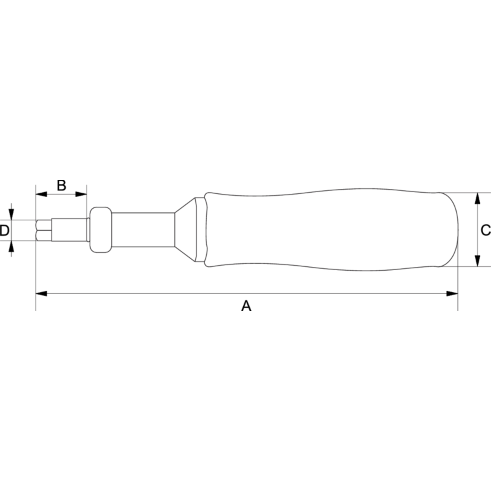 Tournevis dynamométrique réglable 10-120 cNm 1/4
