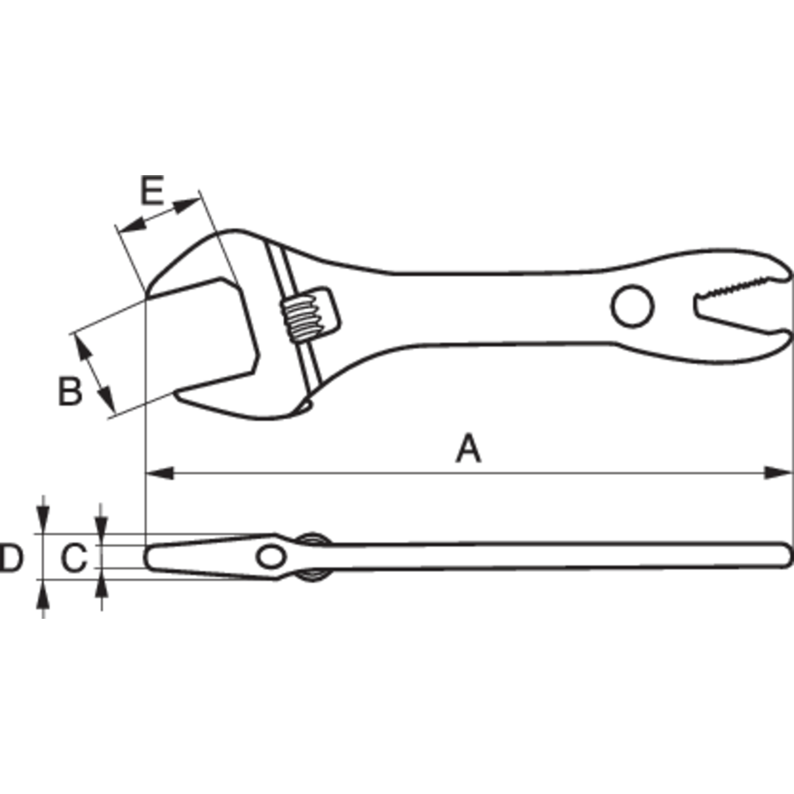 Clé à molette petite ouverture mors striés 209 mm finition phosphatée BAHCO - 31-T