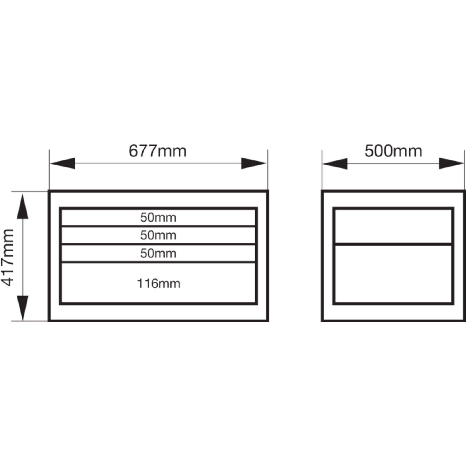 Coffre classique 4 tiroirs 419 x 501 x 677 mm avec système Lock&Go BAHCO - 1485K4