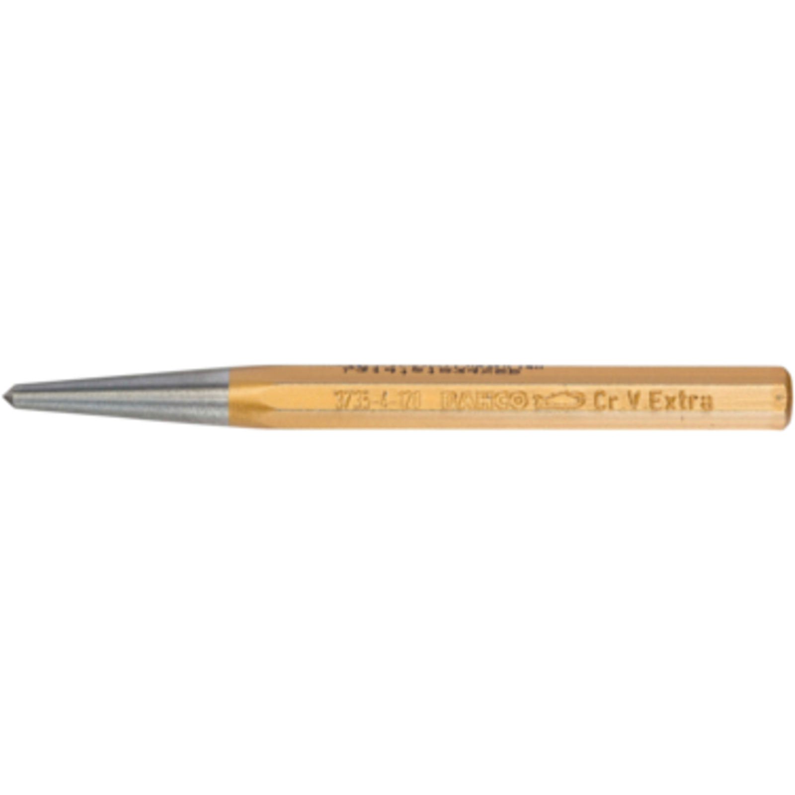 Poinçon 4 mm corps octogonal finition verni cuivré 120 mm BAHCO - 3735-4-120