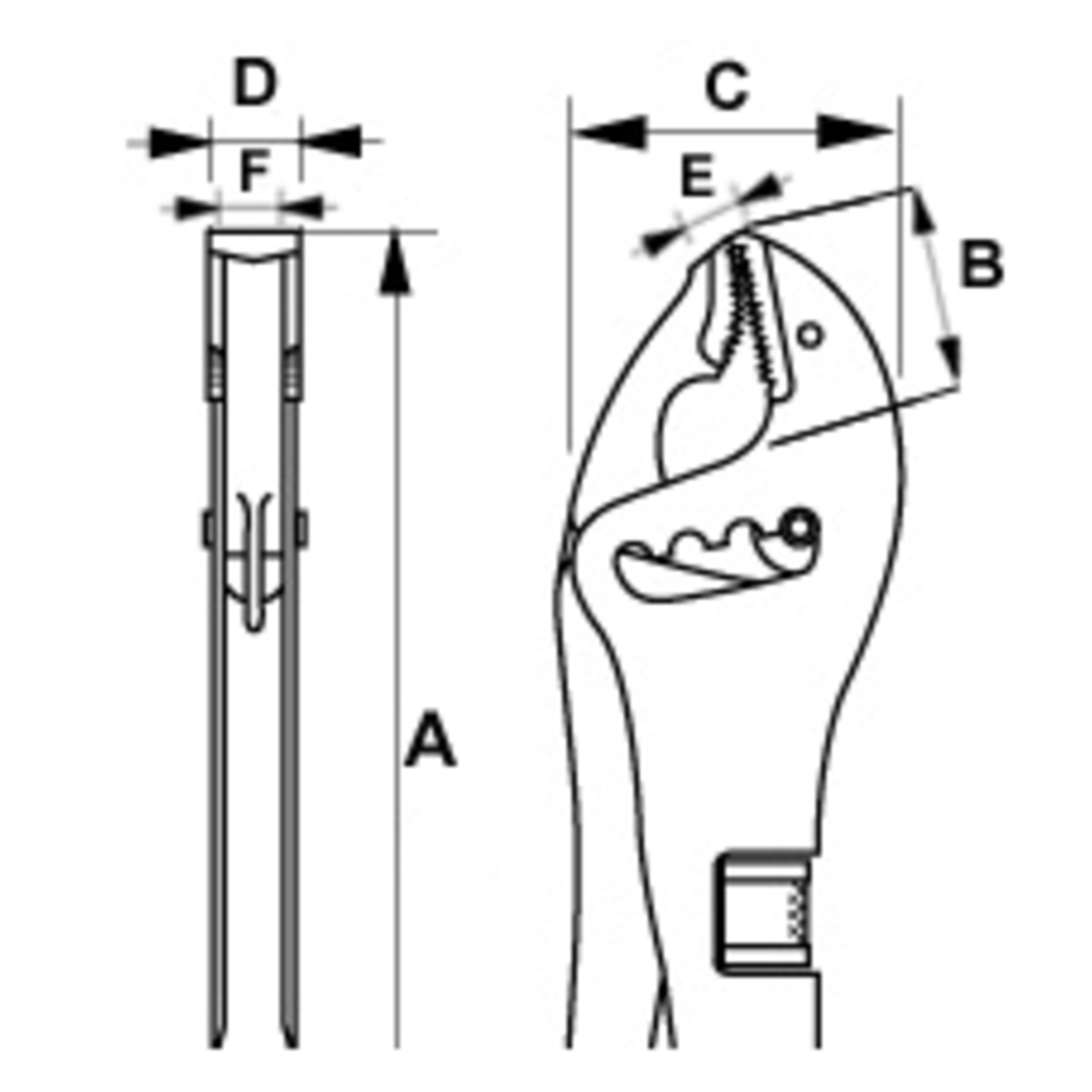 Pince-étau à crémaillère mâchoires courtes 4 positions 235 mm BAHCO - 2997-250