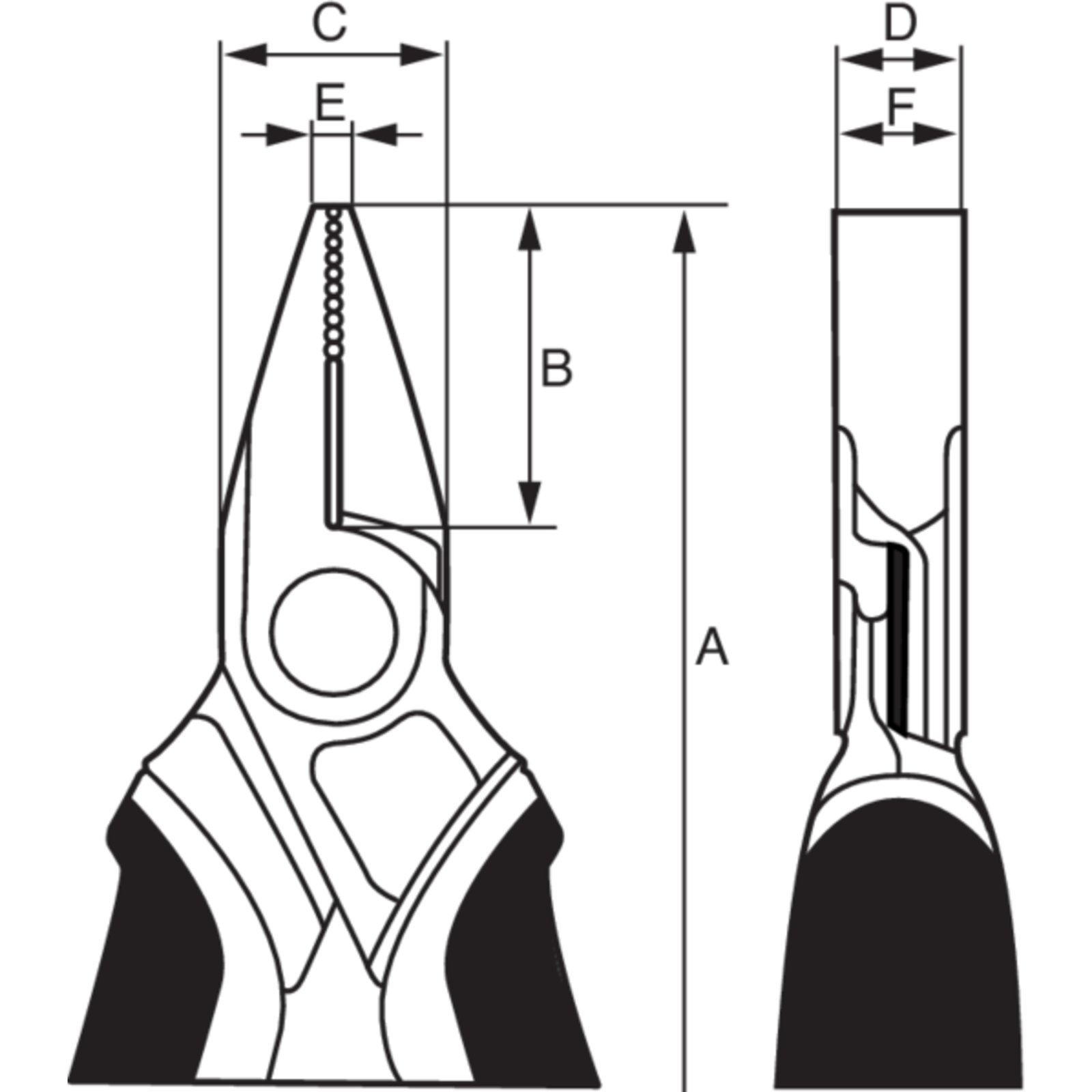 Pince à bec plat court 125 mm ERGO poignées bimatière phosphatée BAHCO - 2420 G-125