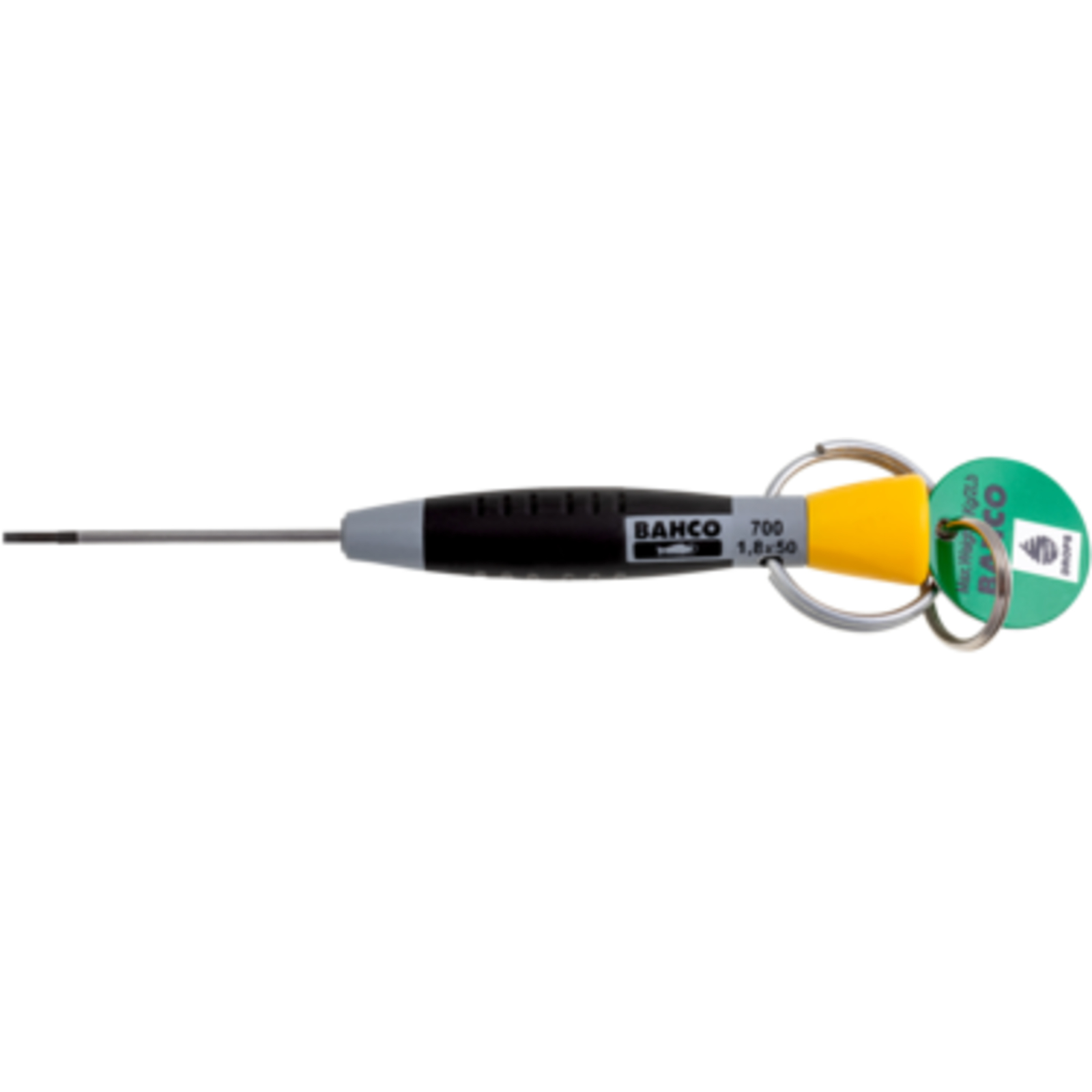 Tournevis de précision vis à fente 0,25 x 1,5 x 50 mm avec anneau sécurité inox BAHCO - TAH700-1.5-50