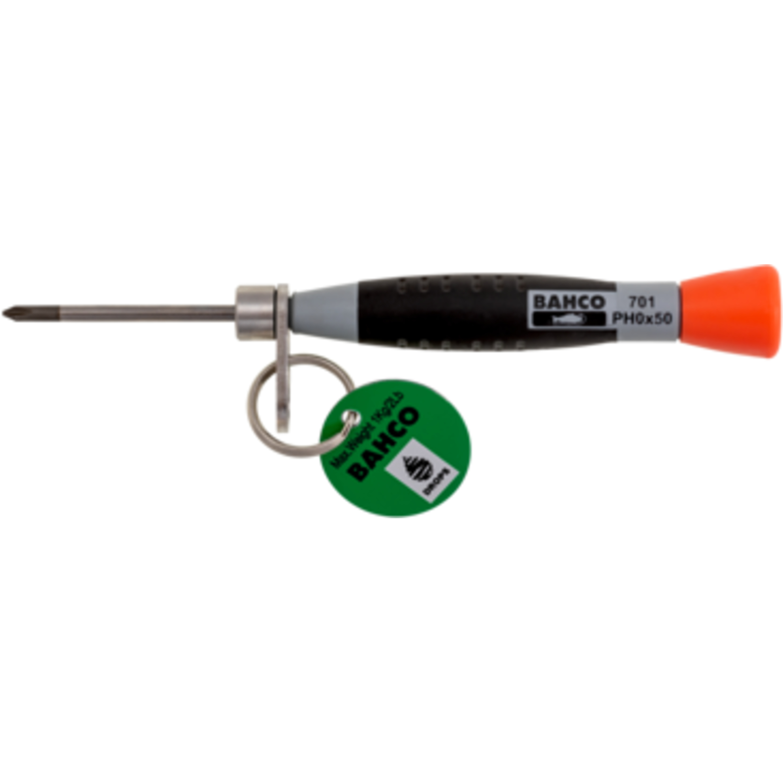 Tournevis de précision Phillips PH00 50 mm avec anneau sécurité inox BAHCO - TAH701-00-50