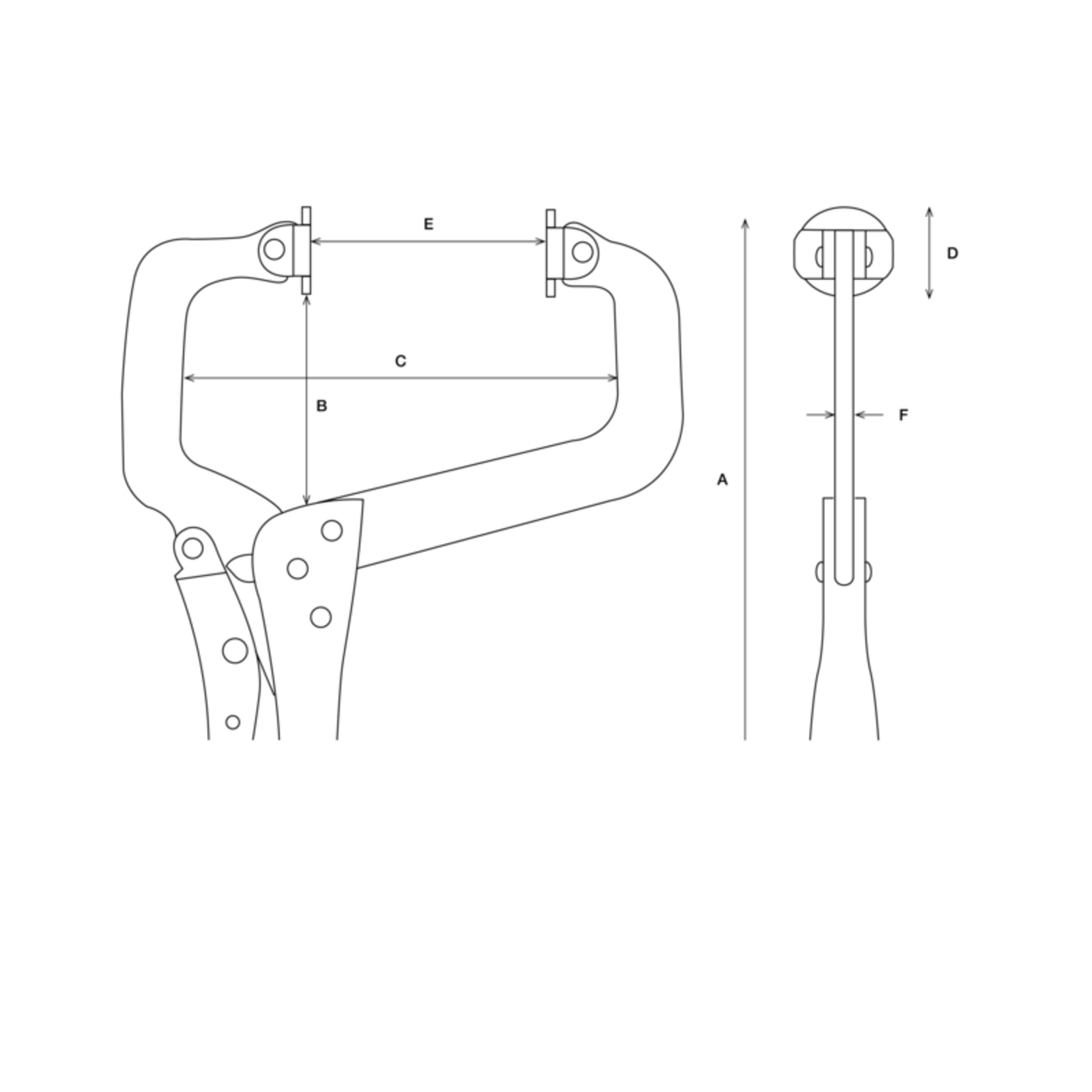 Pince étau en C 230 mm mors pivotants bois et métal nickelé BAHCO - 2962-8-230