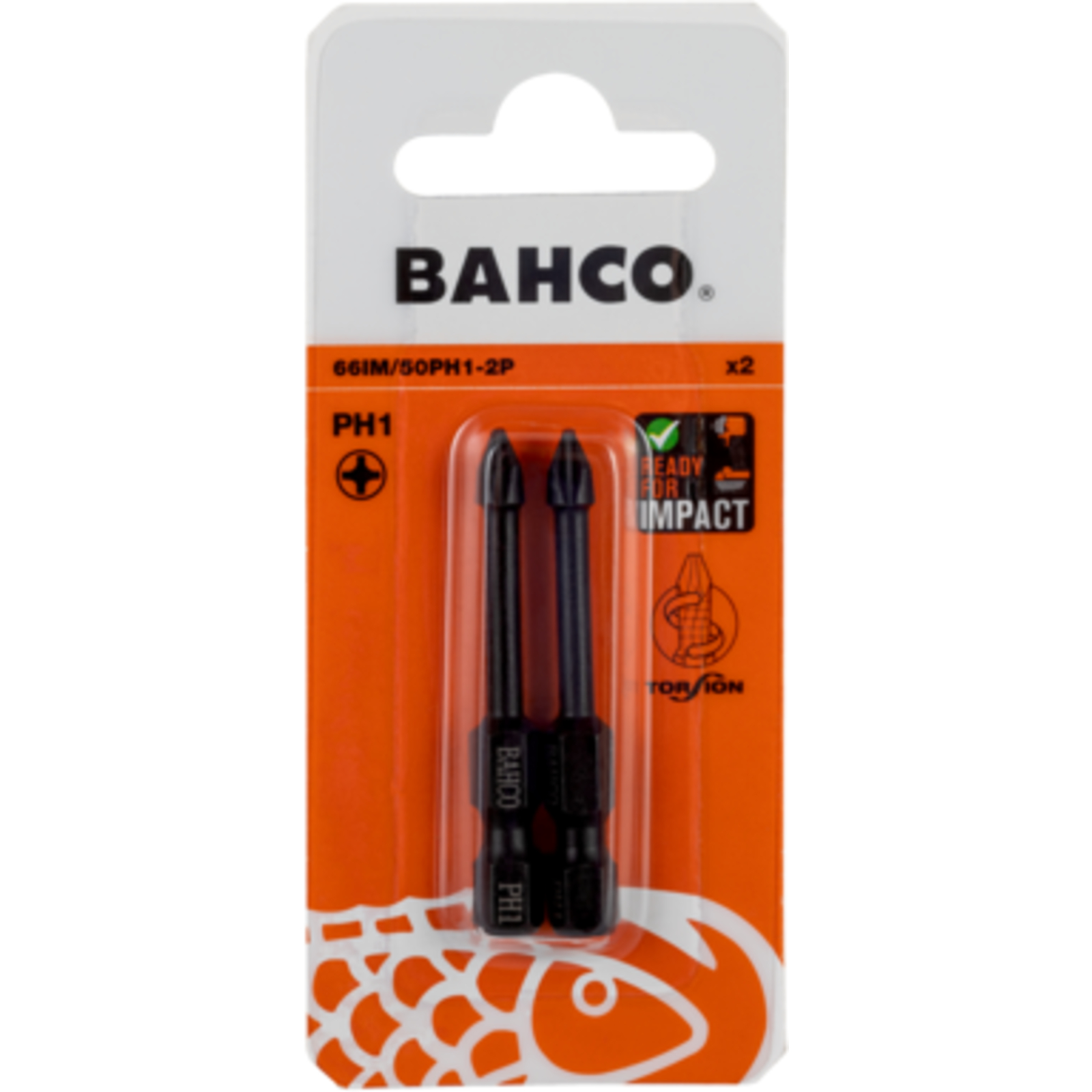 Jeu d'embouts à choc Phillips PH1 50 mm 10 pièces BAHCO - 66IM/50PH1-10P