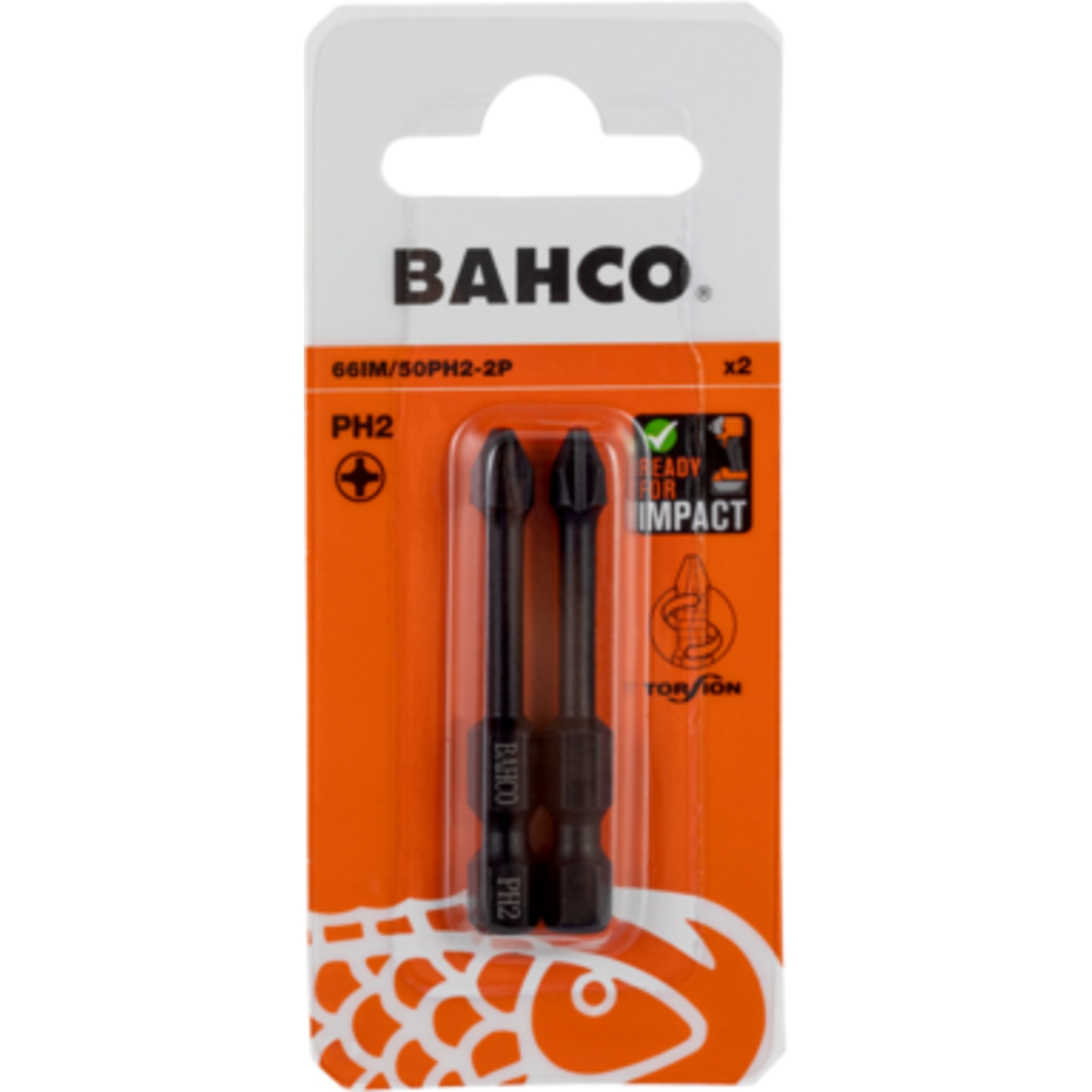 Jeu d'embouts à choc Phillips PH1 50 mm 10 pièces BAHCO - 66IM/50PH1-10P