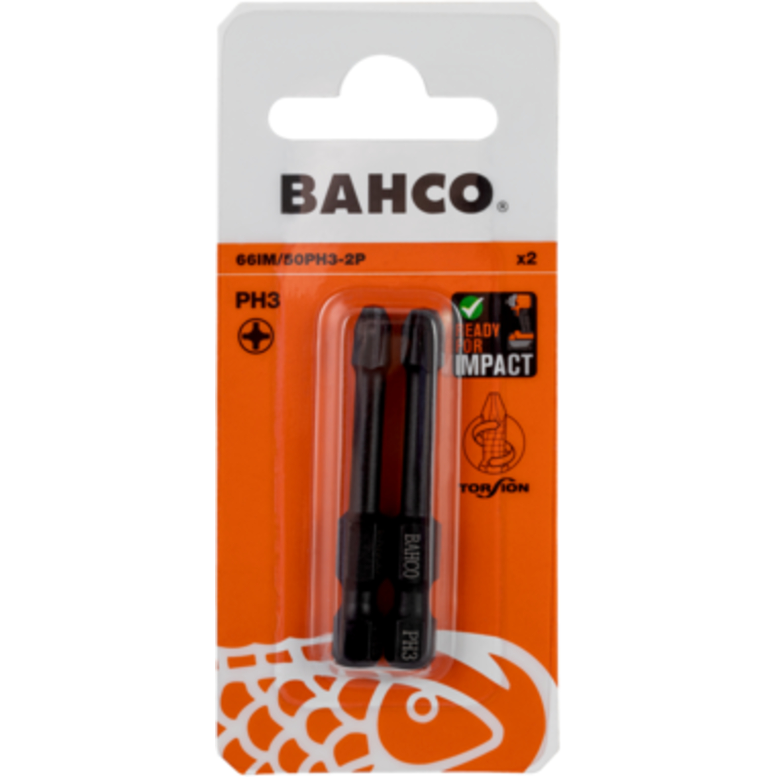 Jeu d'embouts à choc Phillips PH1 50 mm 10 pièces BAHCO - 66IM/50PH1-10P