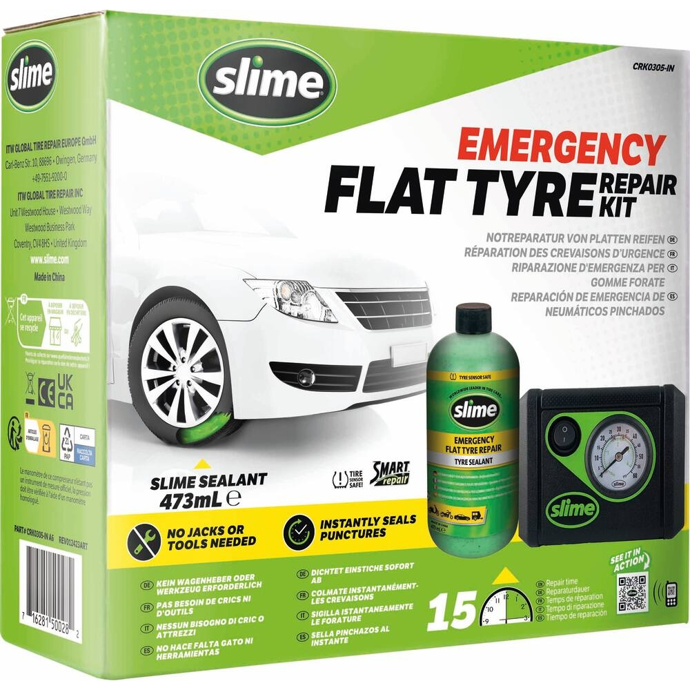 KIT DE REPARATION POUR PNEU TUBELESS *SMART REPAIR* - SLIME - 17297