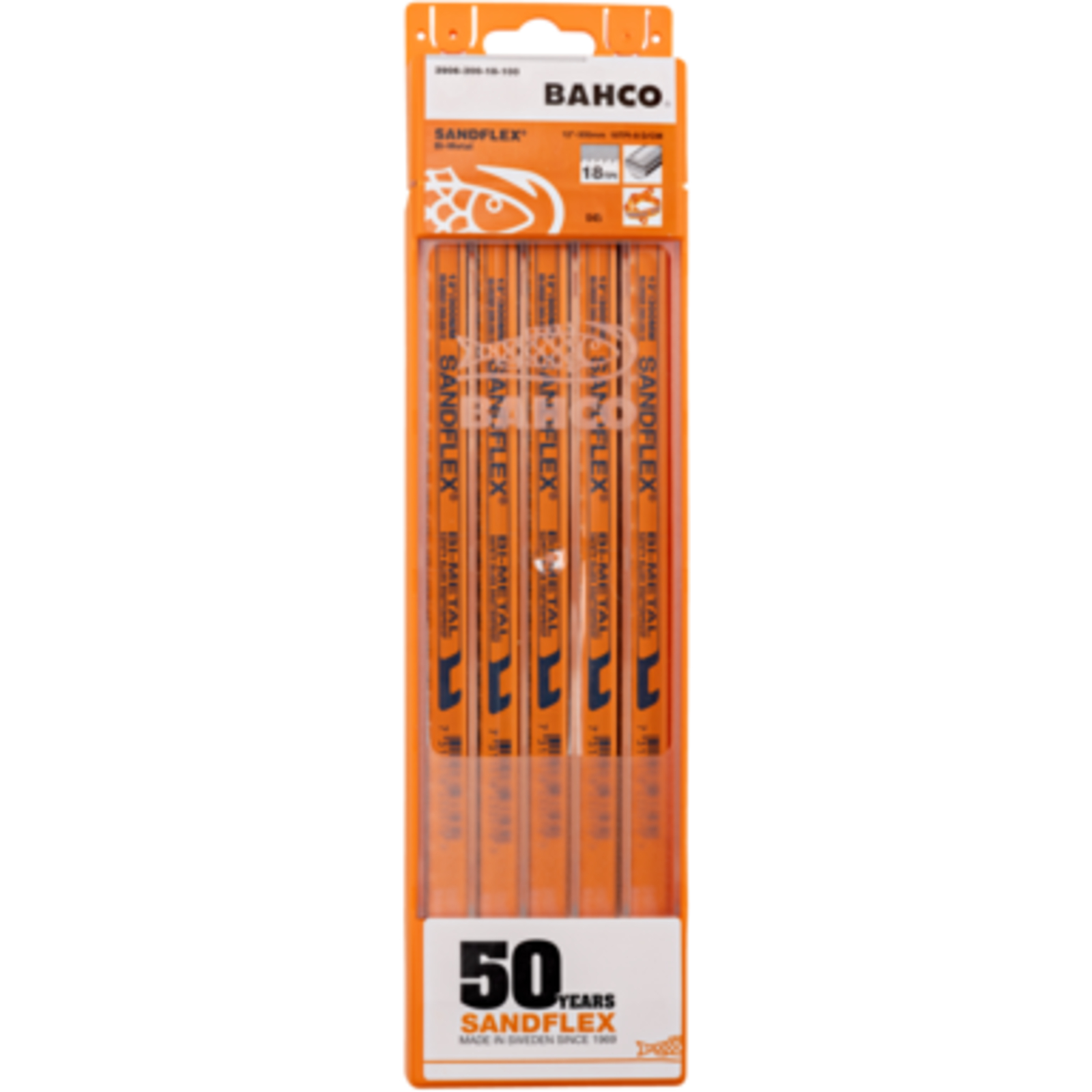 Lame de scie à métaux bimétal 300 mm 18 dents Sandflex 100 pcs BAHCO - 3906-300-18-100