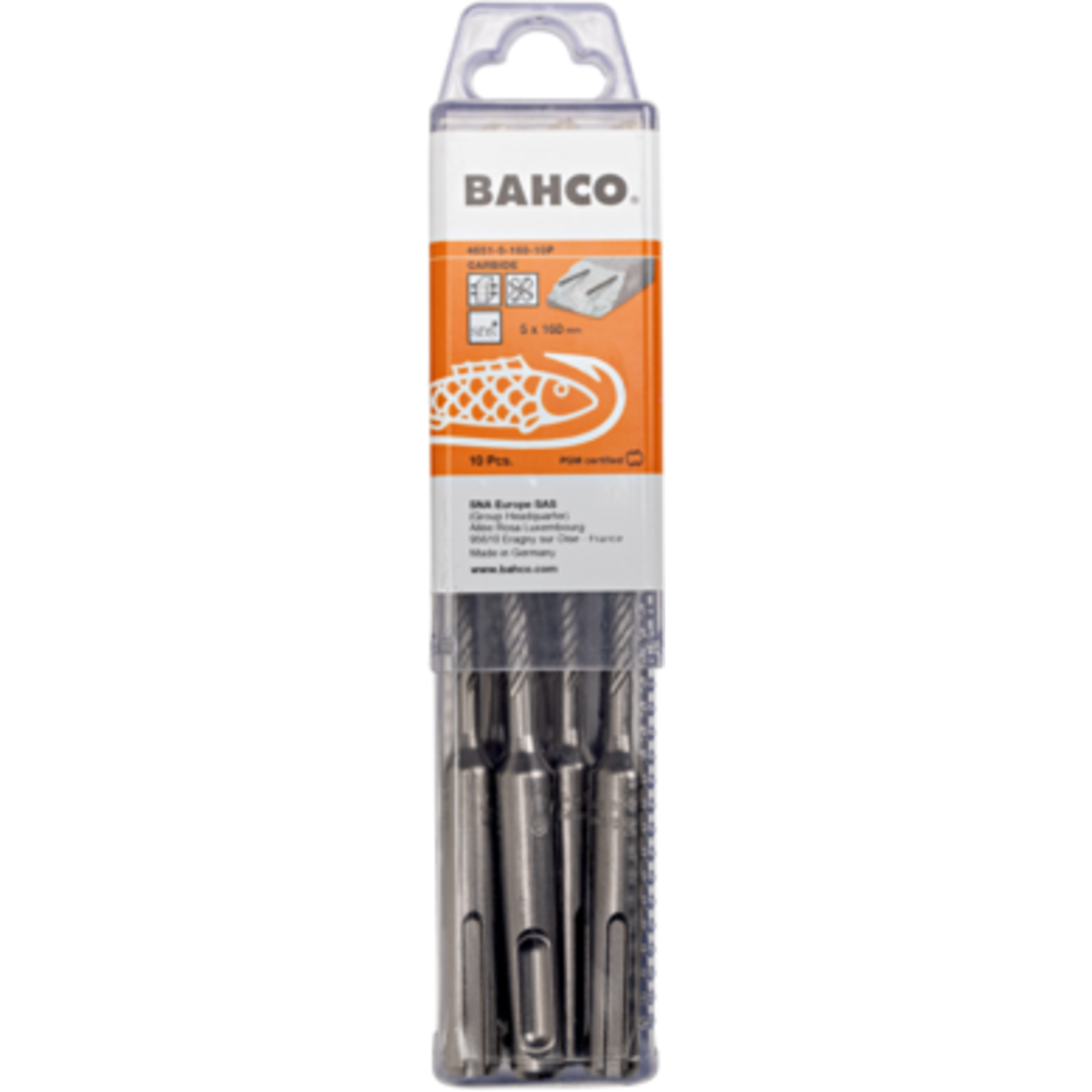Foret SDS+ 4-cutter béton armé 6 x 215 mm BAHCO - 4651-6-210
