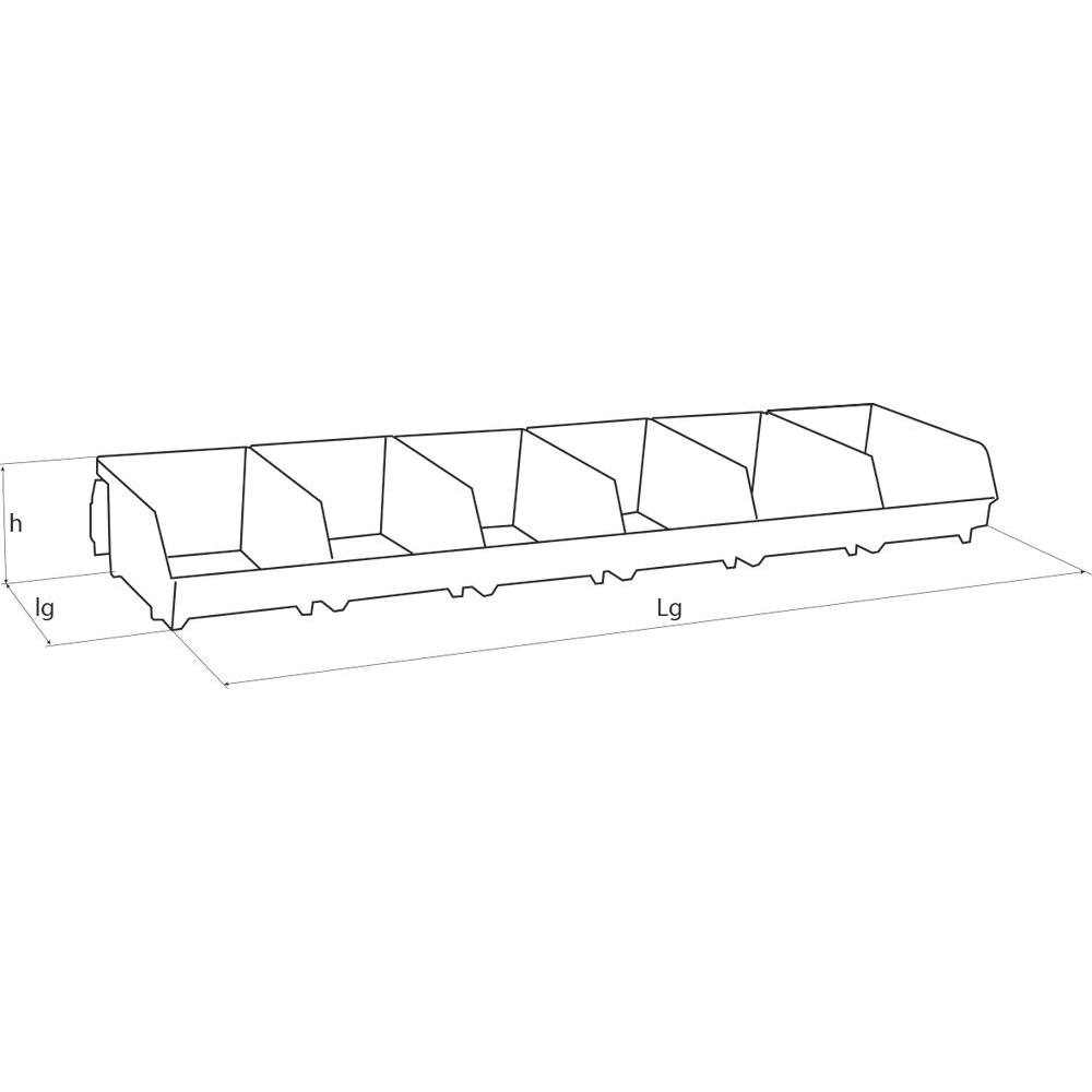 Boîtes à bec bleu - kit 4 boîtes avec support acier 600x240x125mm - 17712