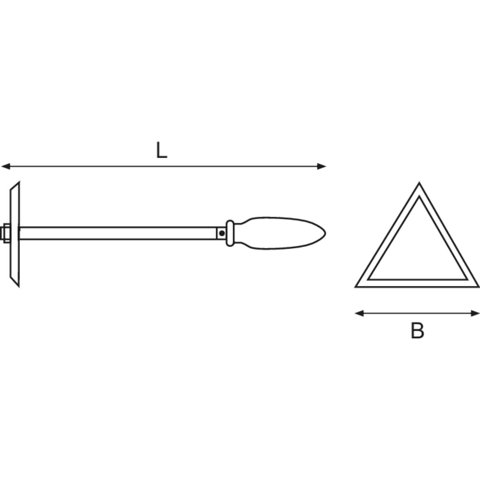 Grattoir lame triangulaire antidéflagrant cuivre béryllium 470 mm BAHCO - NSB710-450