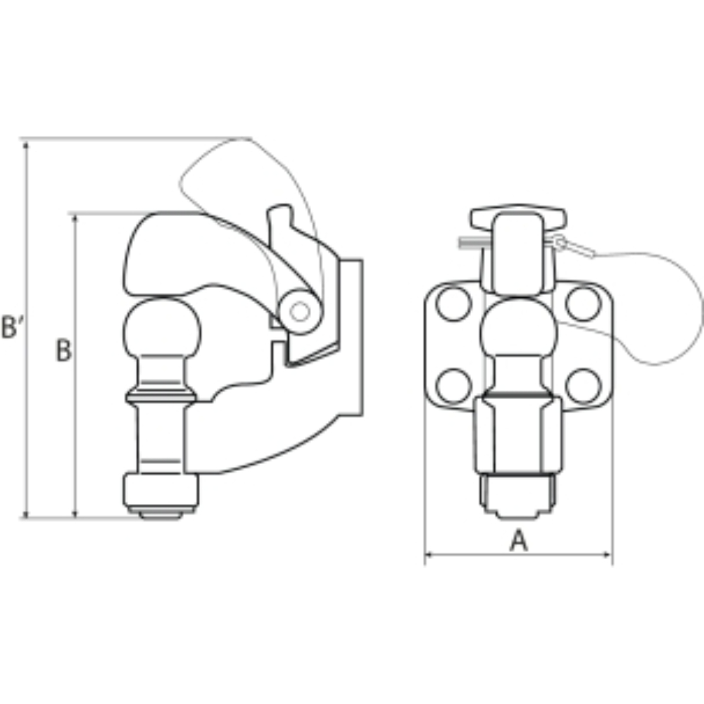 CROCHET D'ATTELAGE MIXTE 4 TROUS 3500KGS - ALKO - 18014