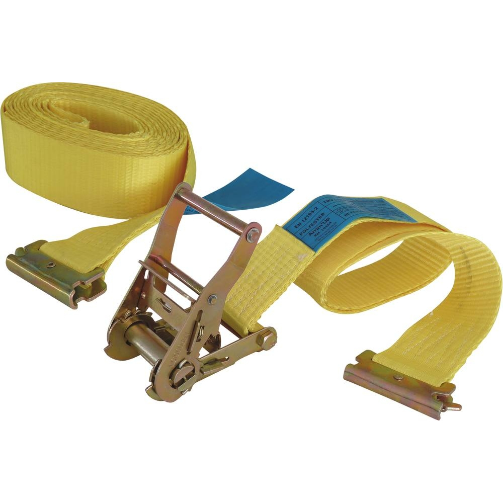 Sangle d'arrimage à cliquet séparé 50mm 3,5T 5,5m fixation ergot pour rail DRAKKAR - 18348