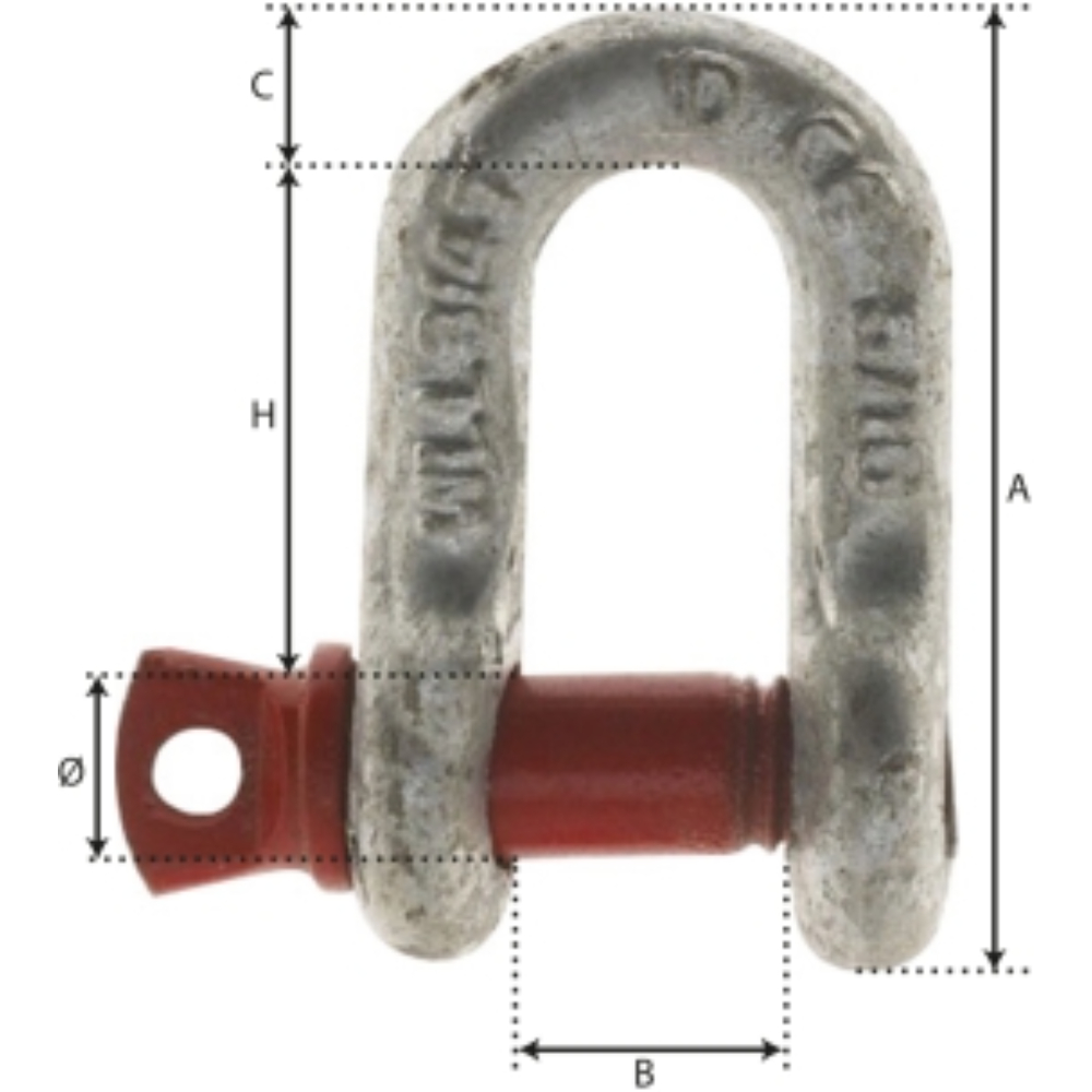 MANILLE DROITE 19MM 3.25T GRADE 80 - Neutre - 18508