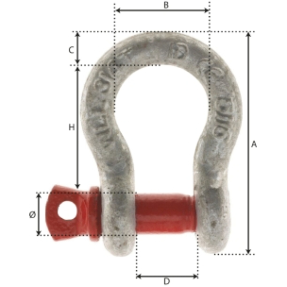 MANILLE LYRE 13MM 1.5T GRADE 80 - Neutre - 18515