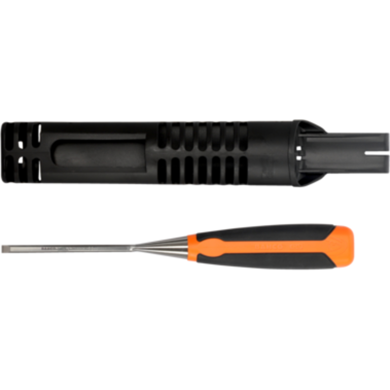 Burin bois lame 4 mm manche bi-matière caoutchouc avec étui BAHCO - 424P-4