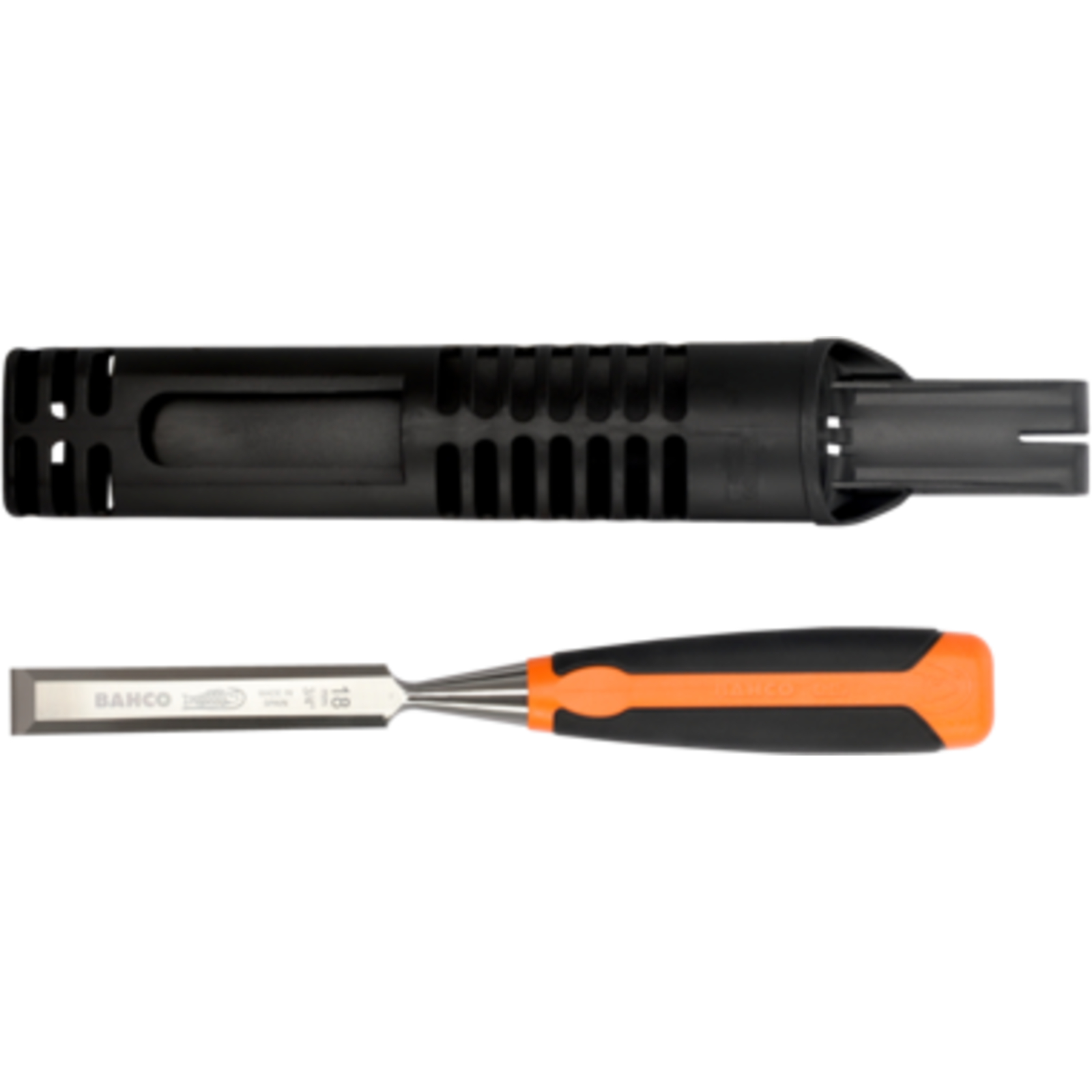 Burin bois lame 4 mm manche bi-matière caoutchouc avec étui BAHCO - 424P-4