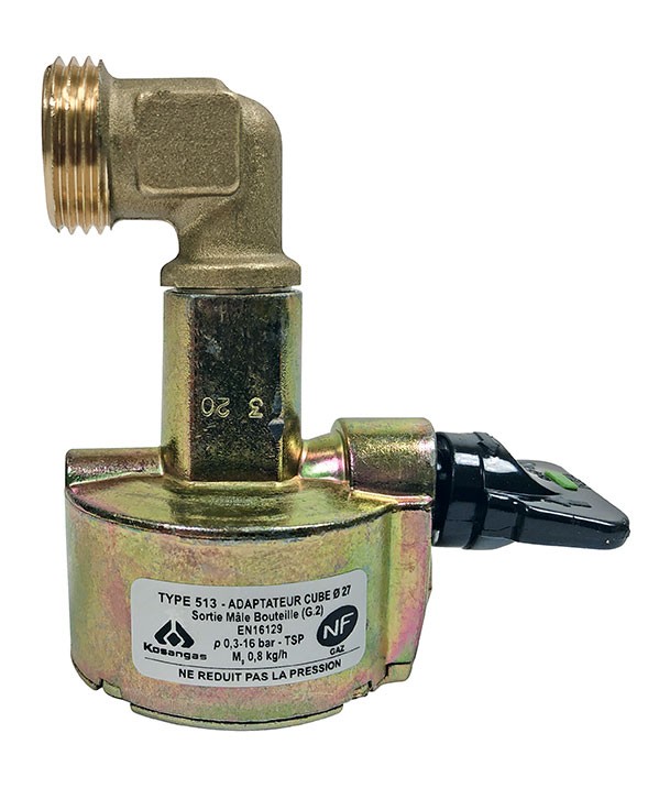 Robinet pour bouteille cube butagaz à pression directe avec valve de D27 mm GUILBERT EXPRESS - 18987