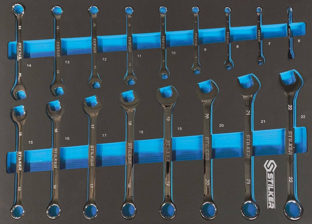 Servante d'atelier 7 tiroirs STILKER 147 outils - modules mousses - 25128