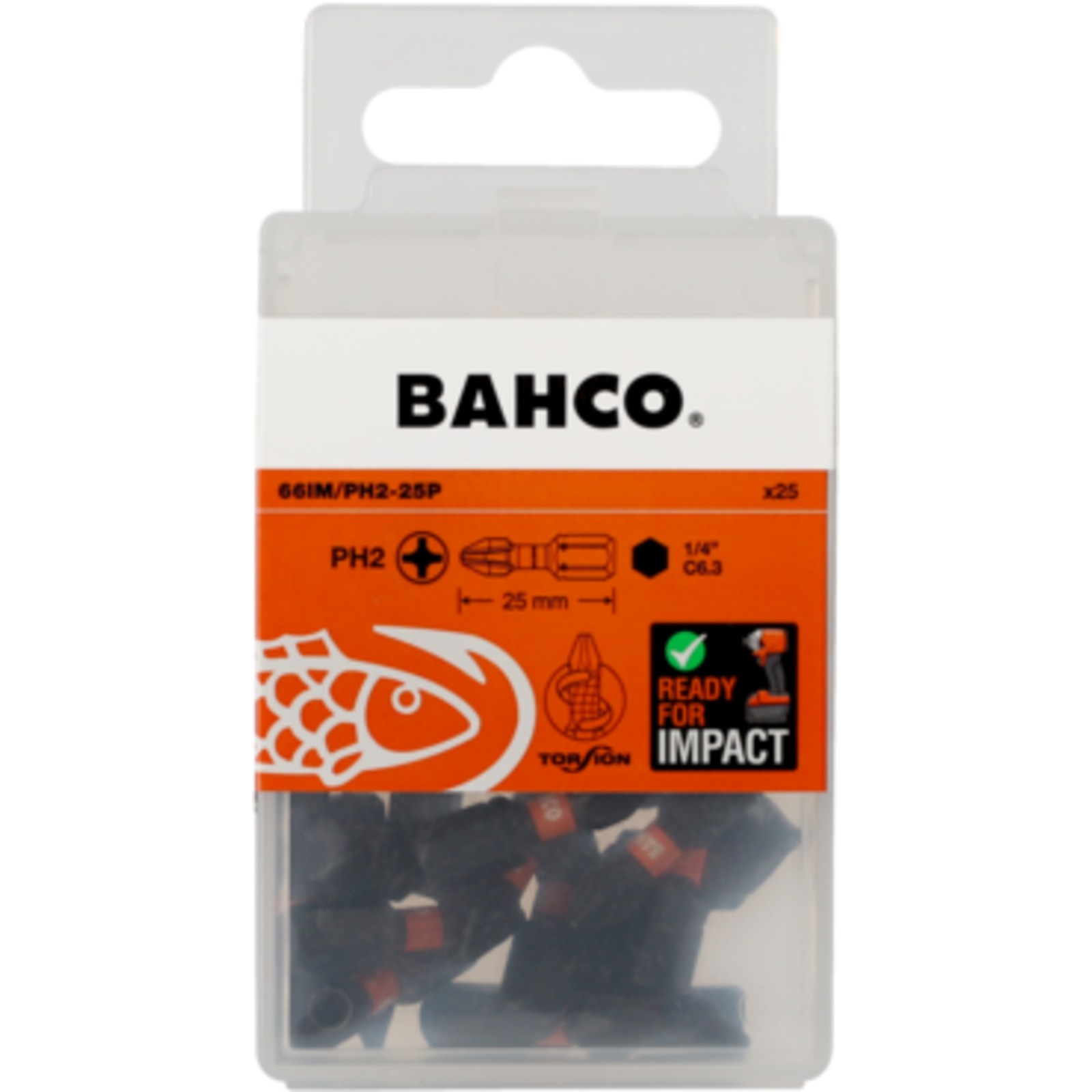 Jeu d'embouts à choc Phillips PH2 25 mm 25 pcs 1/4