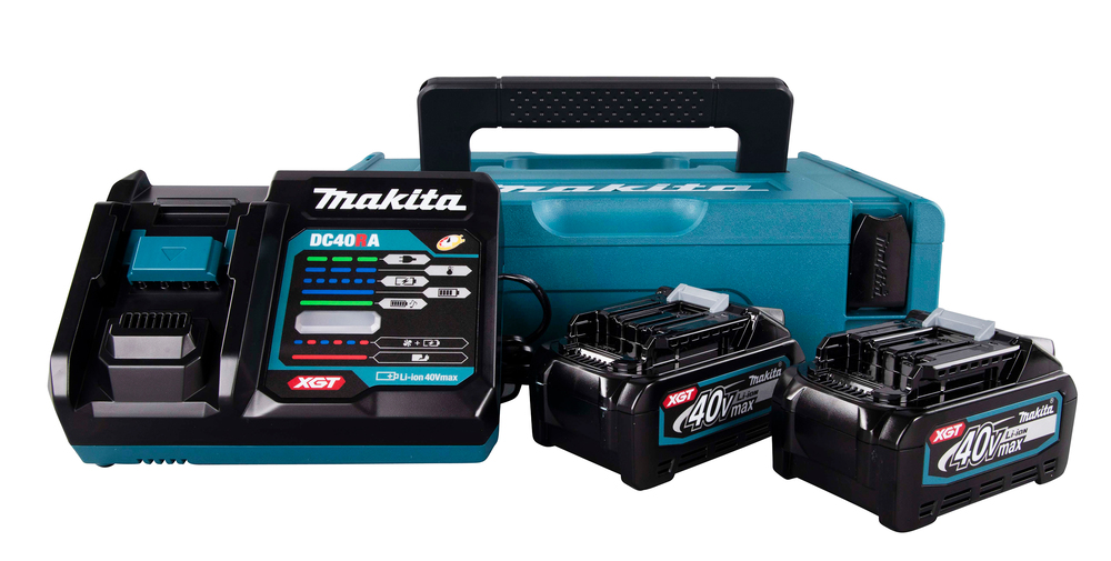 Pack MAKITA 40 V MAX 2 batteries 4 Ah BL4040 + chargeur DC40RA en MAKPAC1 191J97-1