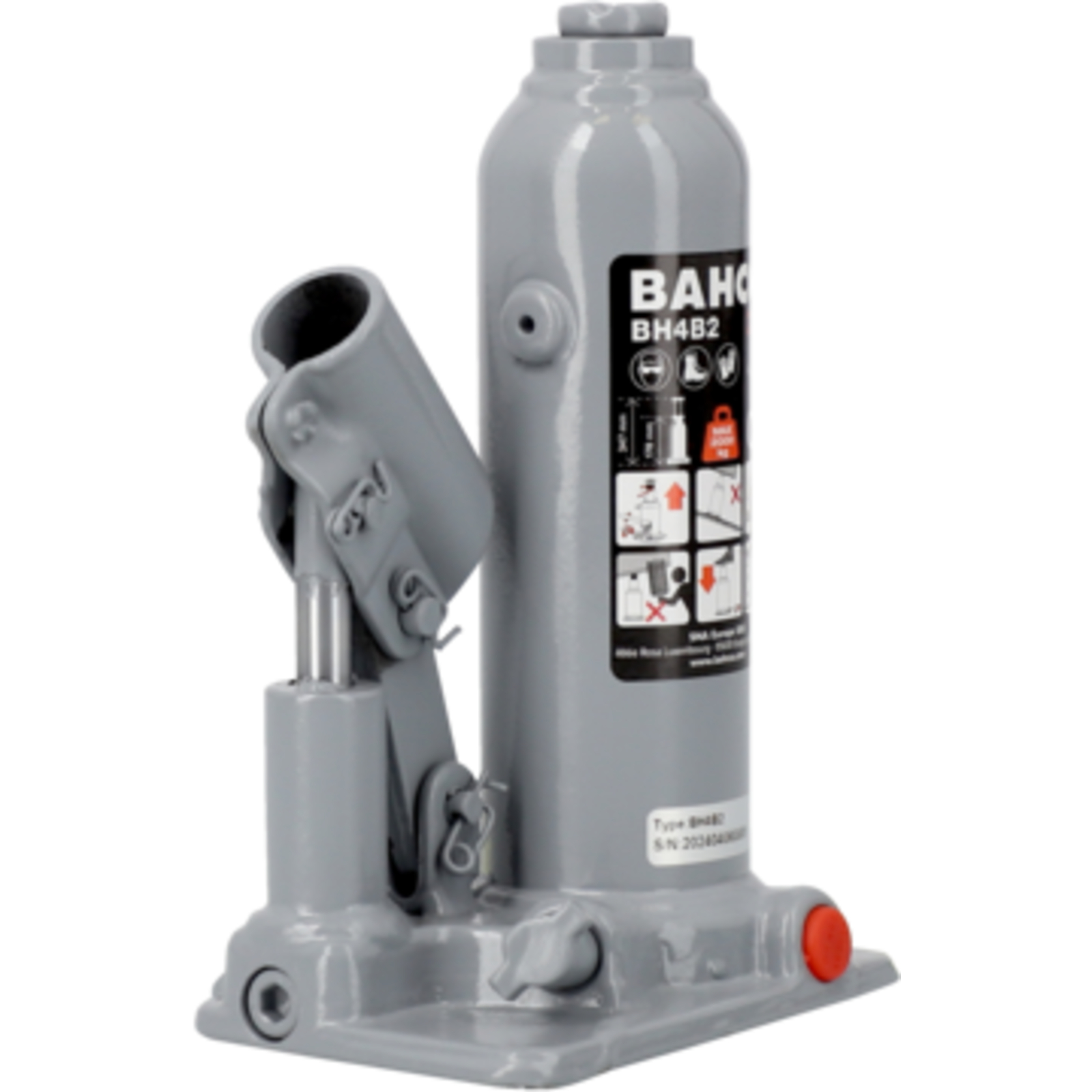 Cric bouteille hydraulique 12T avec vis d'extension BAHCO - BH4B12