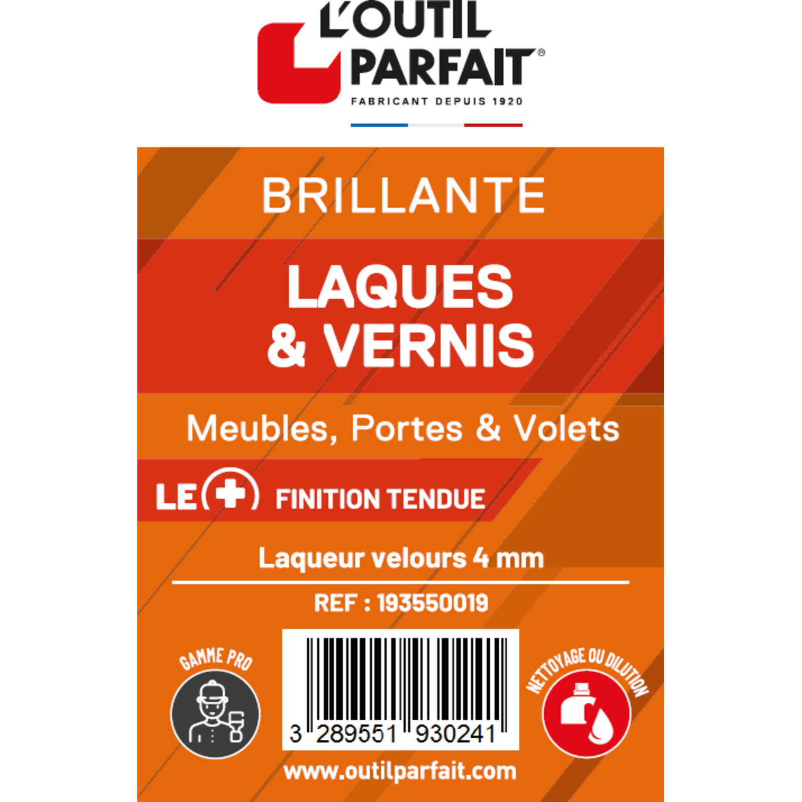 Rouleau laqueur velour pure laine 4 mm monture 29 cm L'OUTIL PARFAIT - 193550029