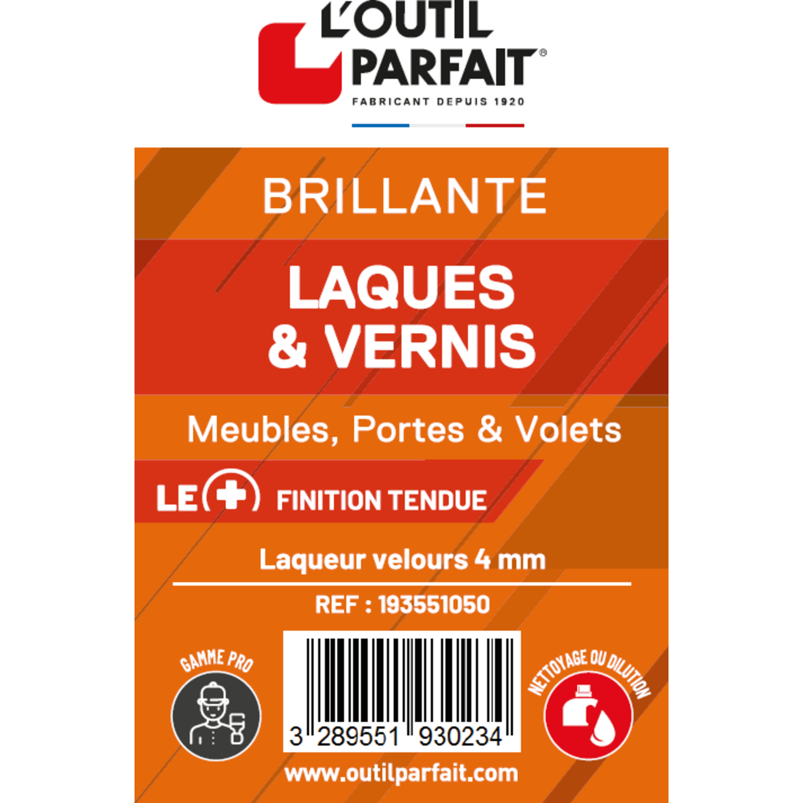Manchons 50mm laqueur velour Lot de 2 L'OUTIL PARFAIT - 193551050