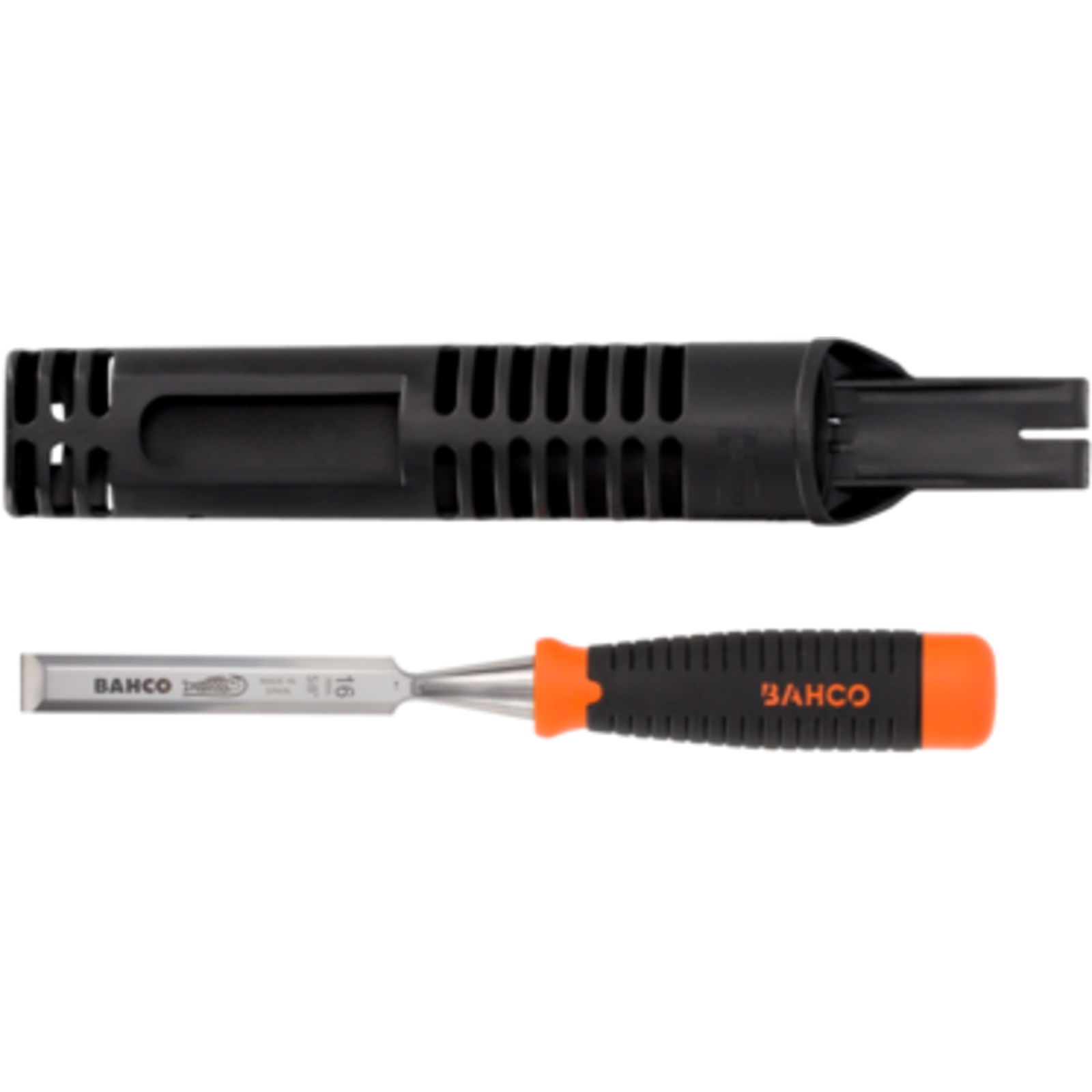 Ciseau à bois anti-fissures 12 mm manche bi-matière avec étui BAHCO - 434-12