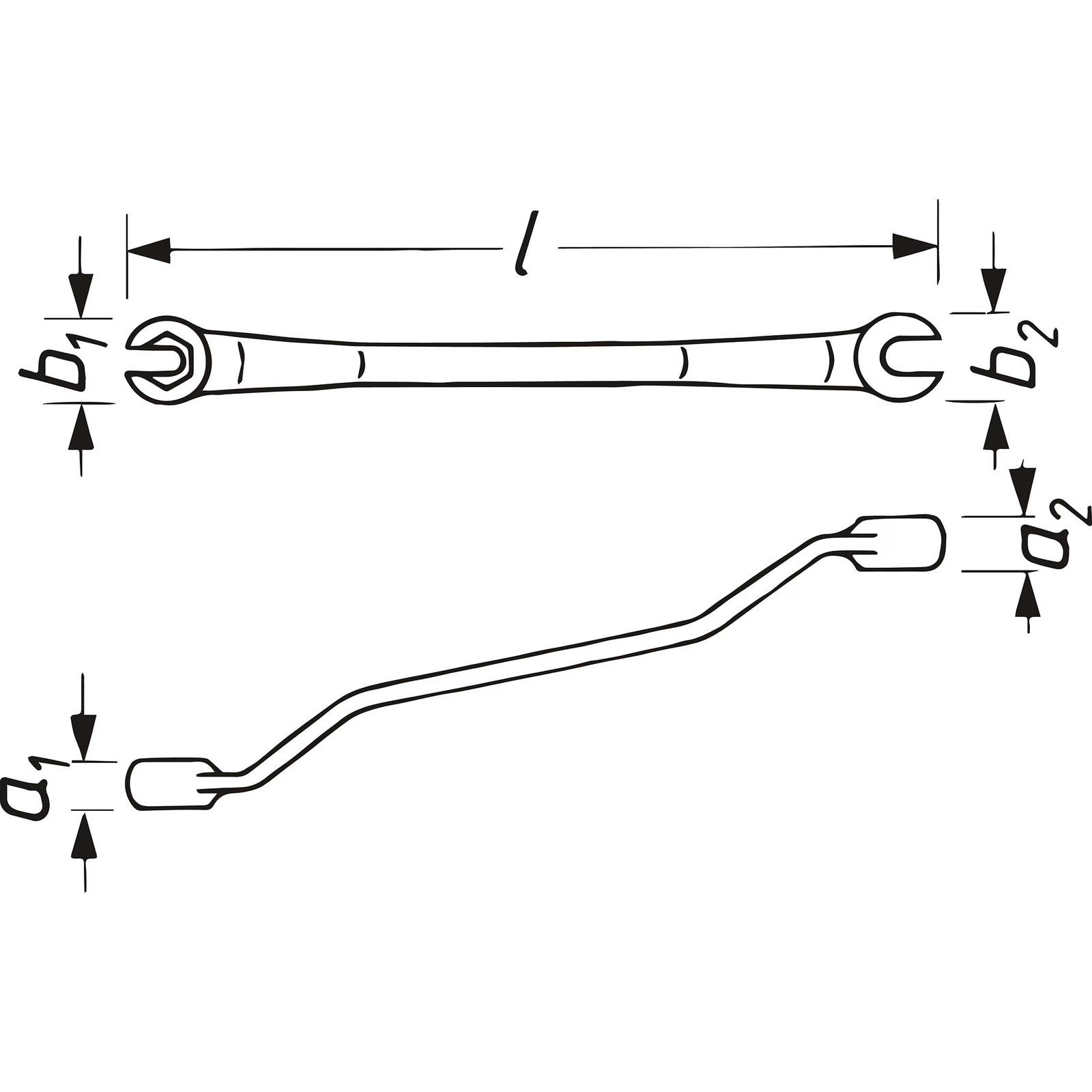 Clé polygonale double 10 x 11 mm profil extérieur 6 pans chromée HAZET - 612N-10X11