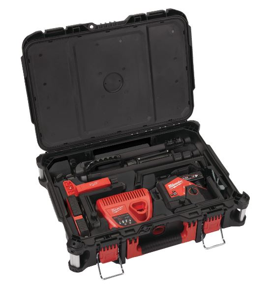 Laser vert 3 lignes vertes 360° Milwaukee M12 3PLKIT-401P 1x4.0Ah + Trépied + Cellule + Coffret Packout - 4933478960