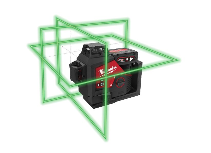 Laser vert 3 lignes vertes 360° Milwaukee M12 3PLKIT-401P 1x4.0Ah + Trépied + Cellule + Coffret Packout - 4933478960