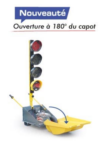 JEU DE 2 FEUX TRICOLORES DE CHANTIER TEMPO AVEC TÉLÉCOMMANDE ET BATTERIES