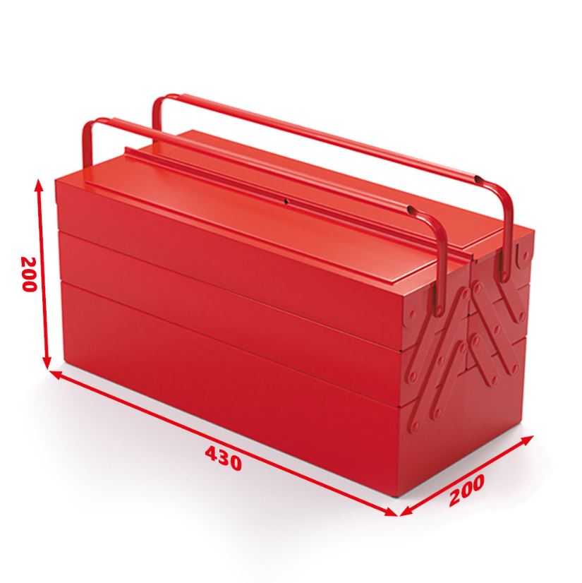 BOITE À OUTILS 5 COMPARTIMENTS 16L ROUGE -  SORI - DIM 430 x 200 x 200MM - 782200